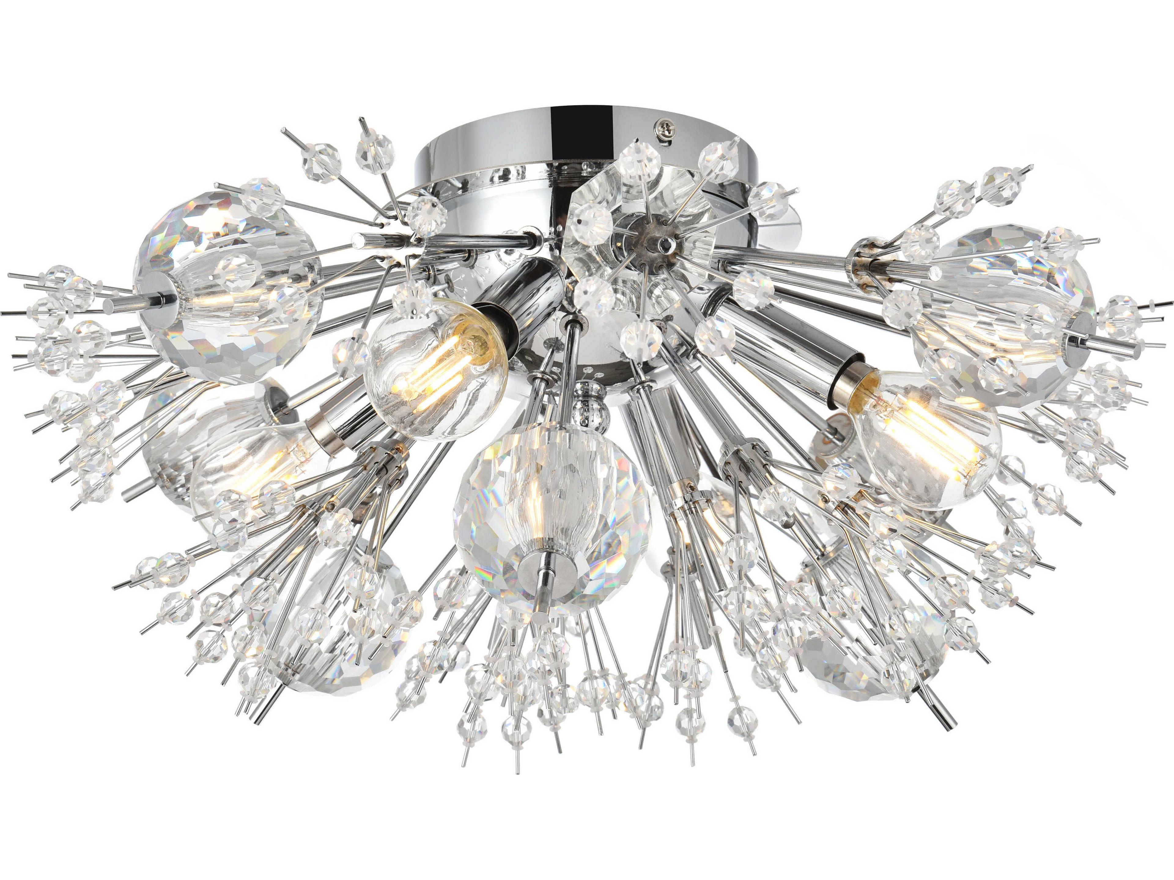 Elegant Lighting Vera 4-Light Chrome Crystal Glass Wall Sconce