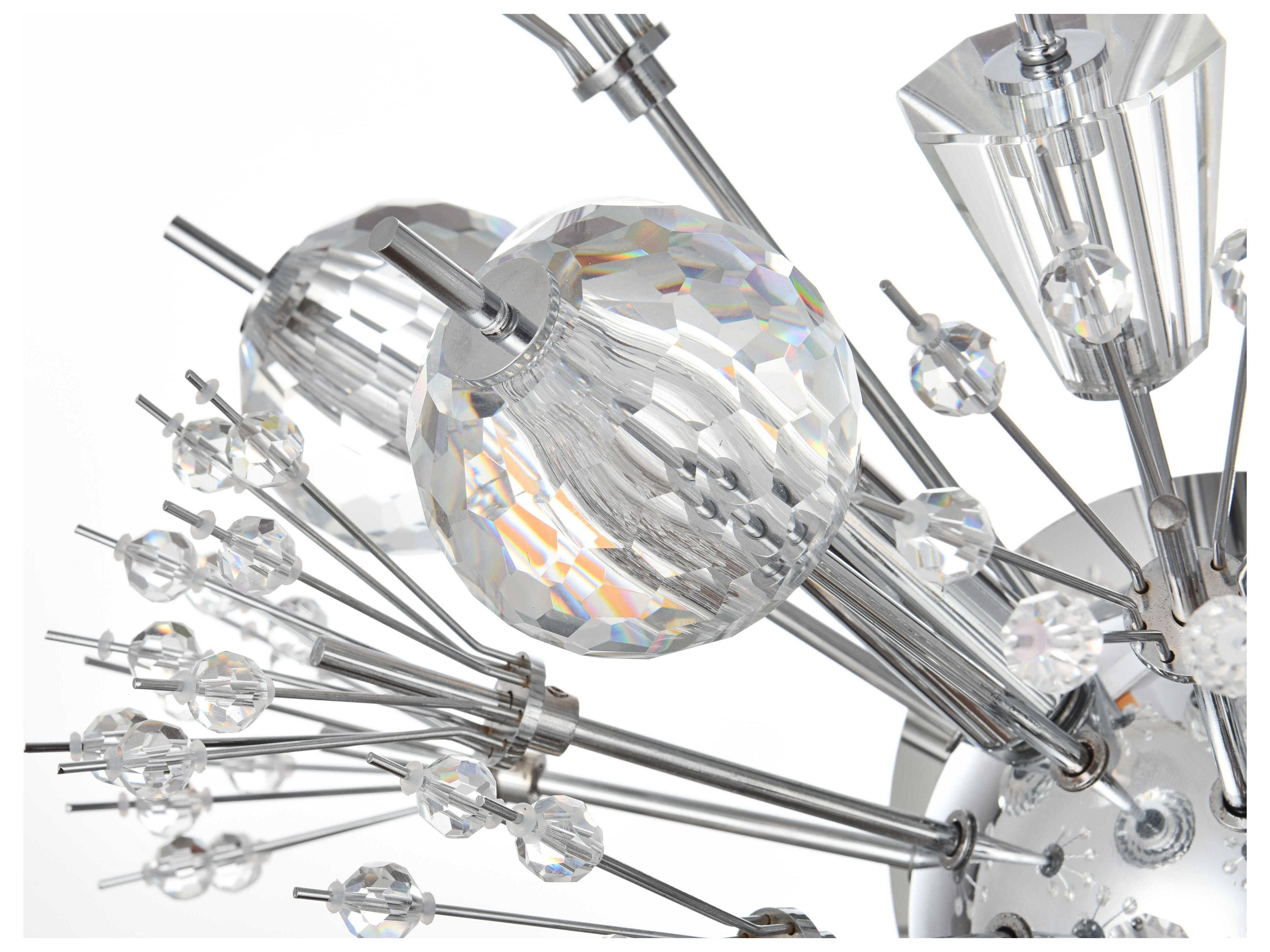 Elegant Lighting Vera 4-Light Chrome Crystal Glass Wall Sconce