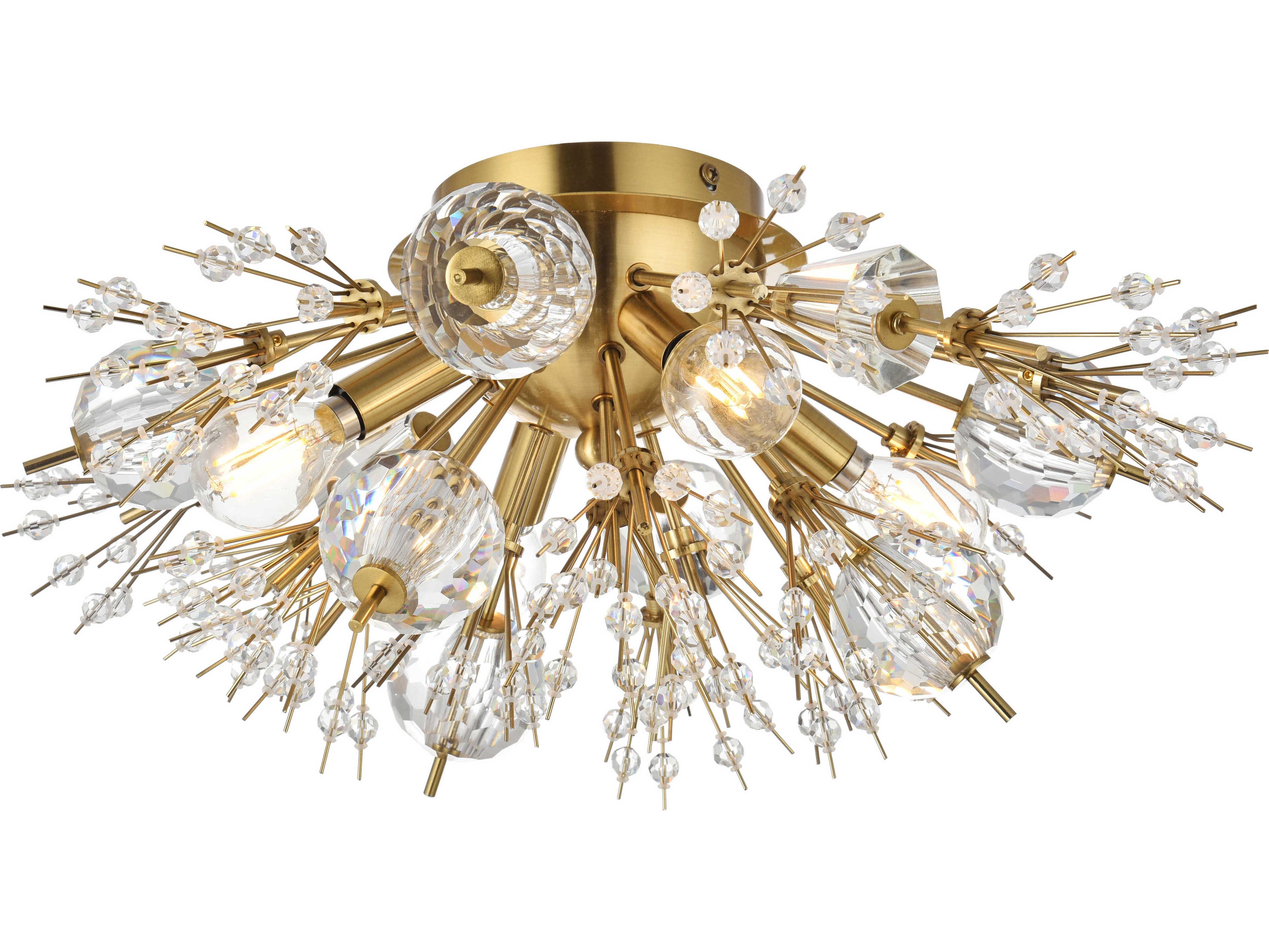 Elegant Lighting Vera 4-Light Gold Crystal Glass Wall Sconce