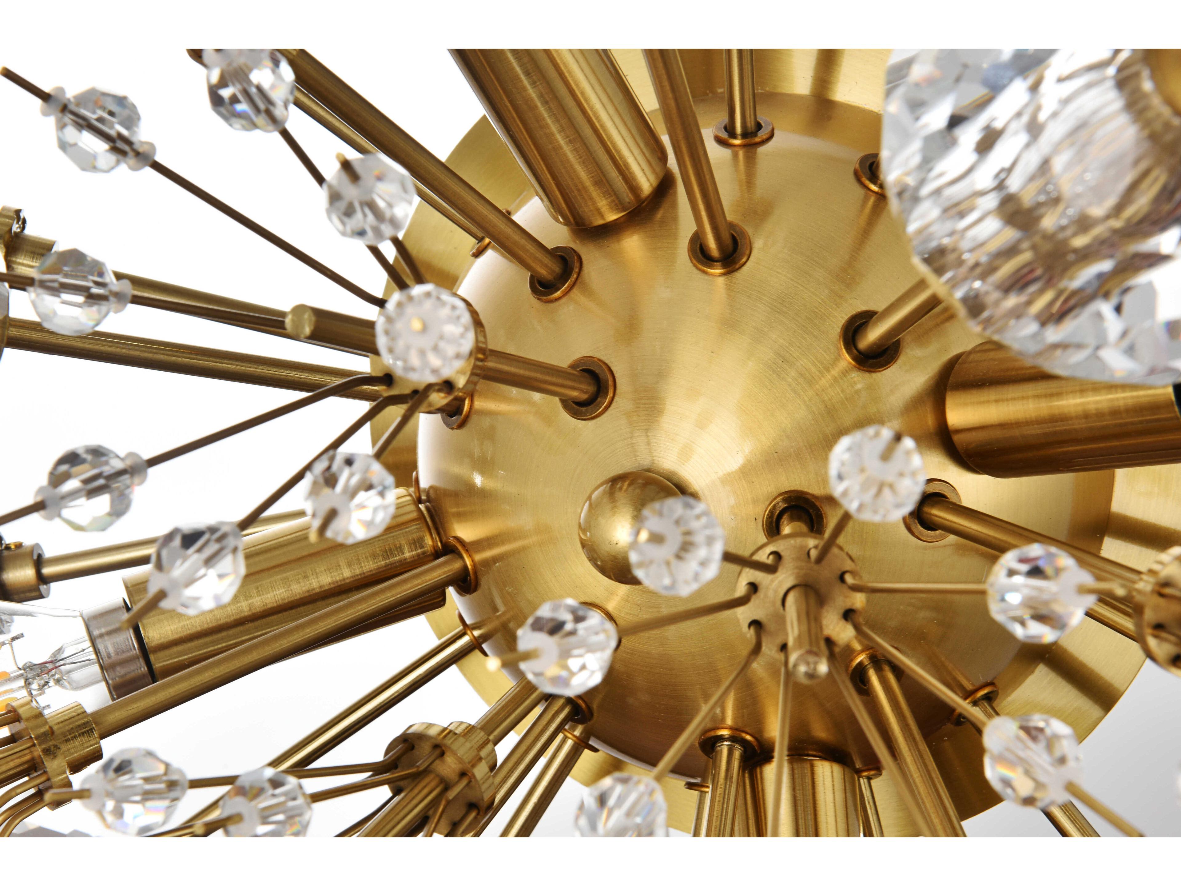 Elegant Lighting Vera 4-Light Gold Crystal Glass Wall Sconce