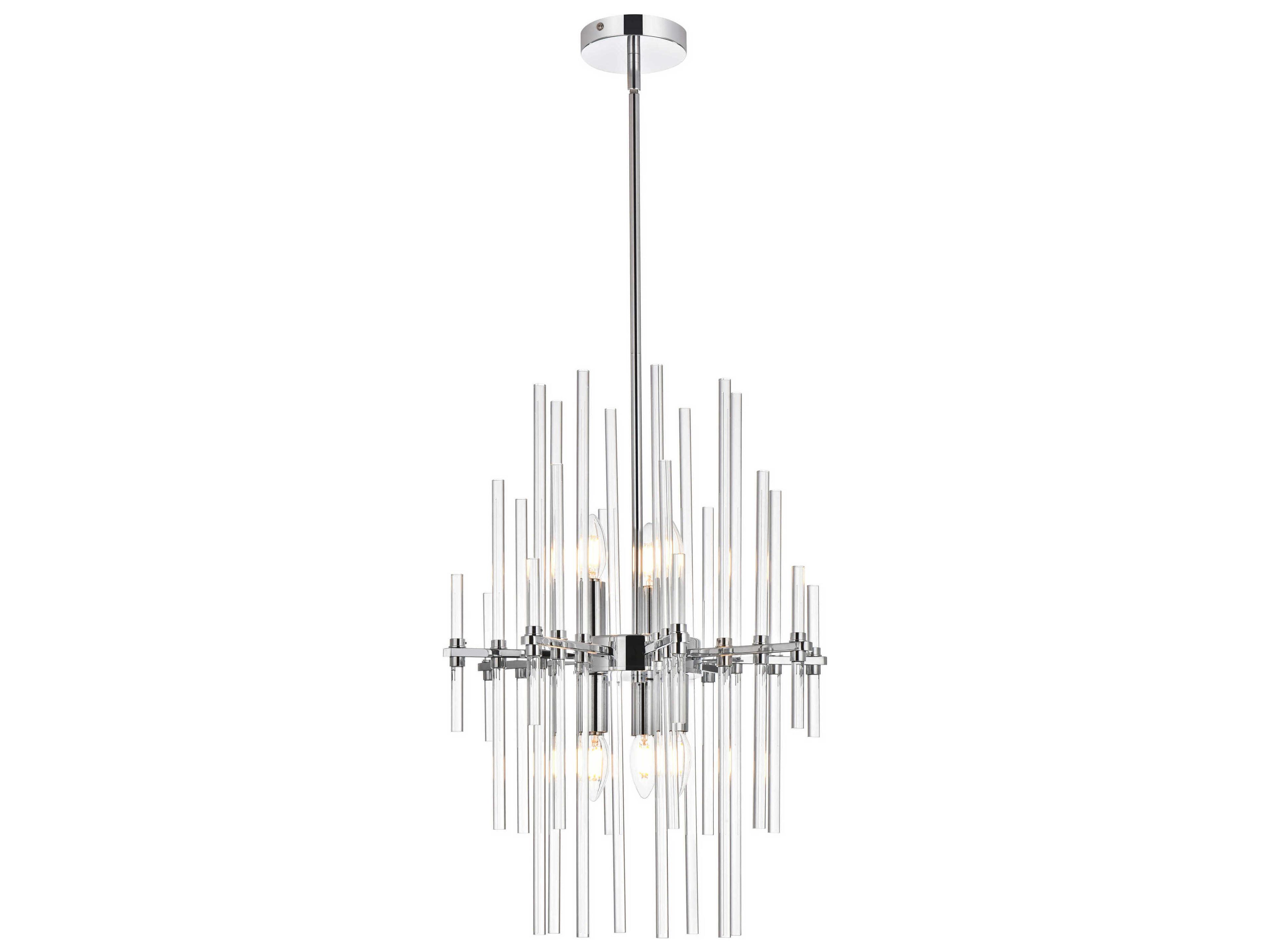 Sienna 6-Light Chrome Crystal Glass Pendant