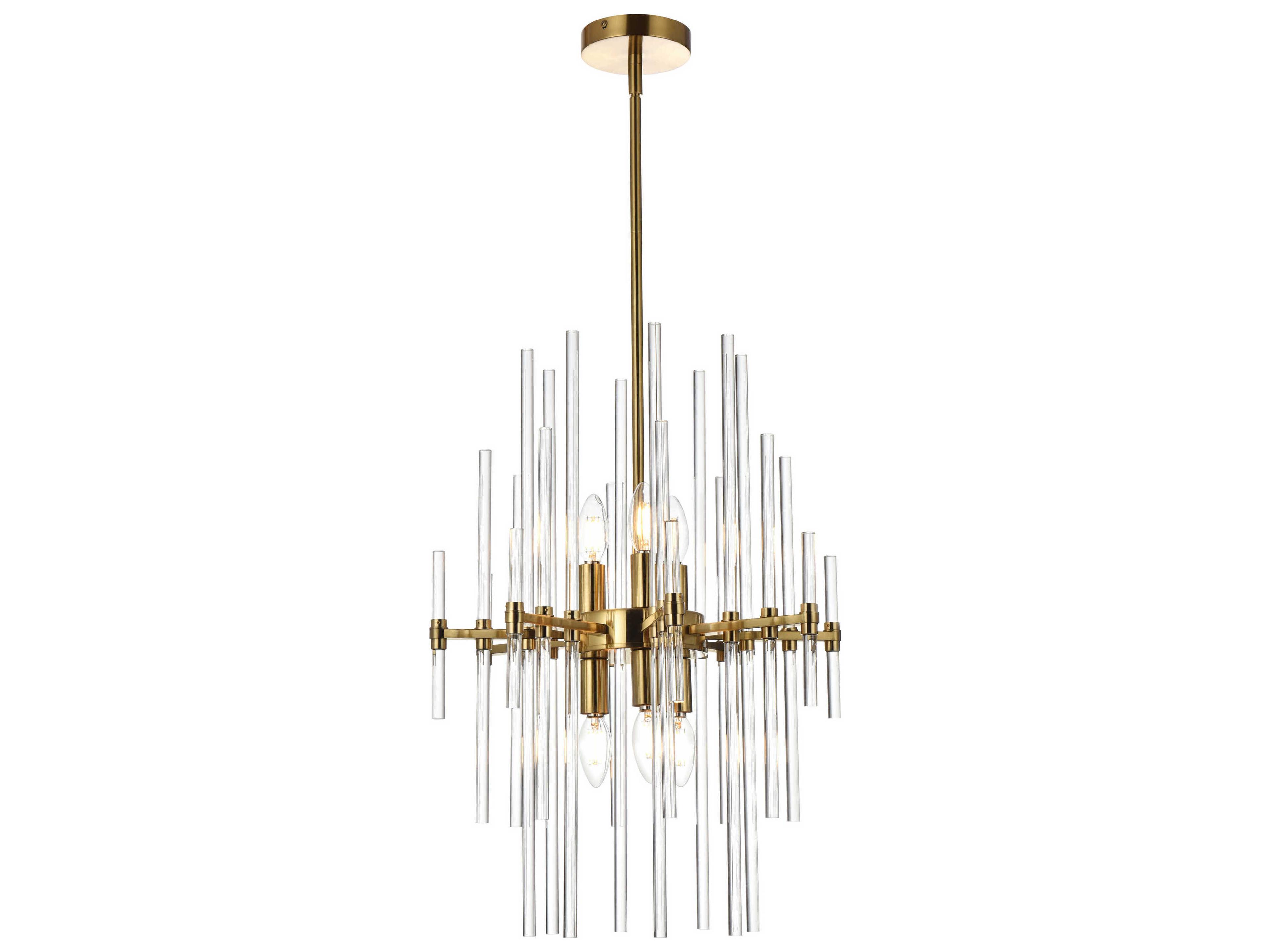 Sienna 6-Light Gold Crystal Glass Pendant