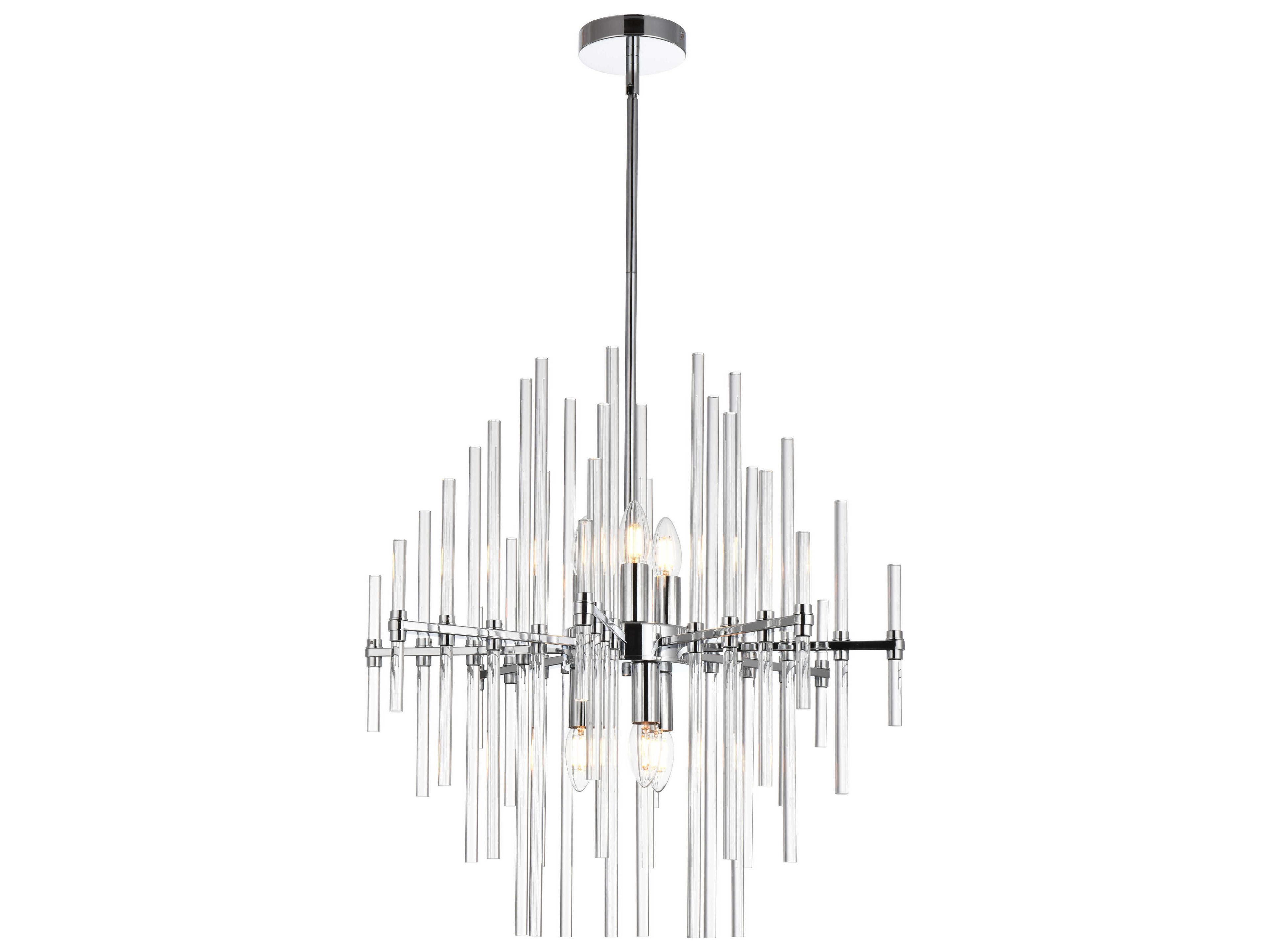 Sienna 6-Light Chrome Crystal Glass Pendant