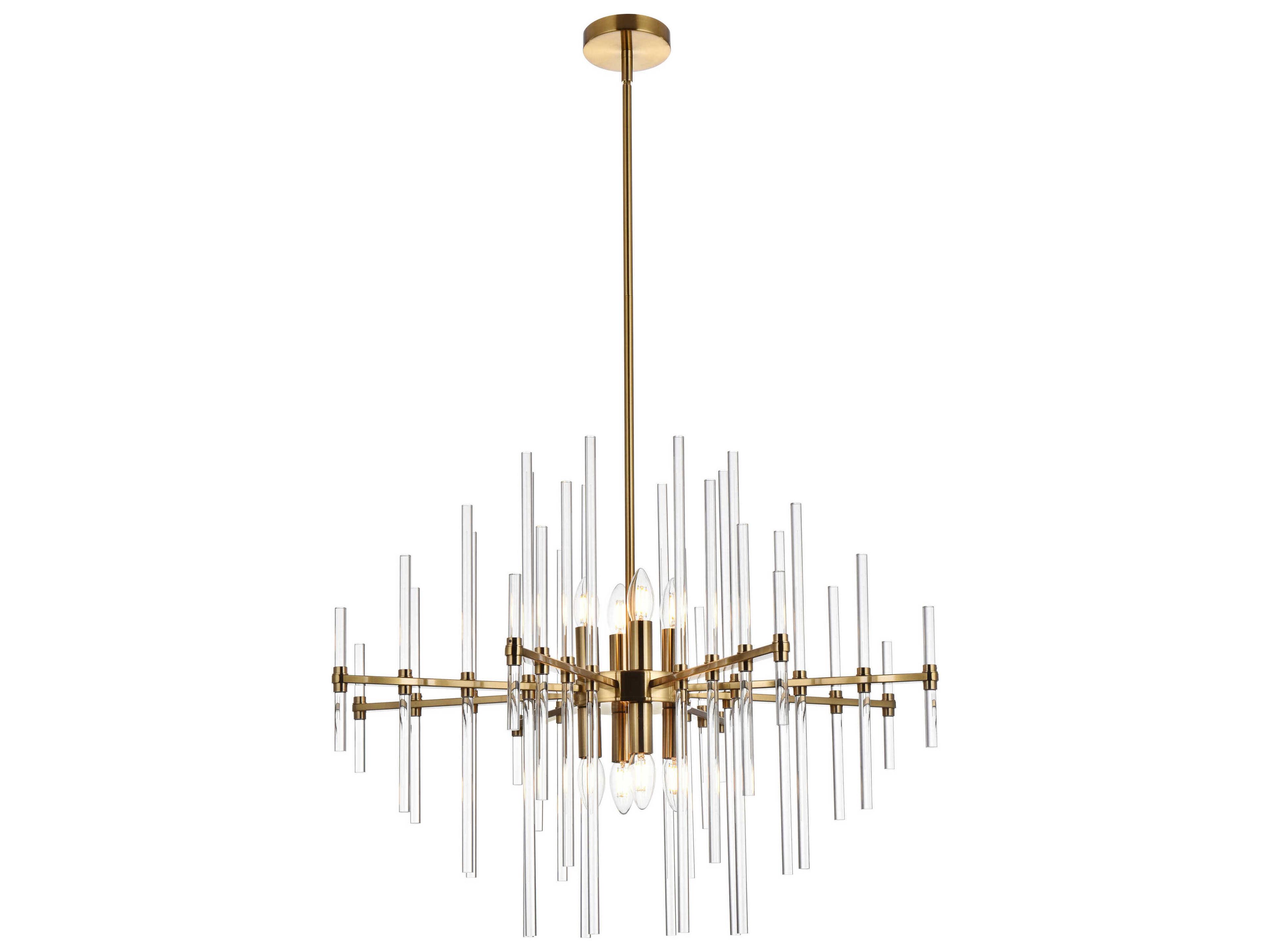 Sienna 8-Light Gold Crystal Glass Pendant