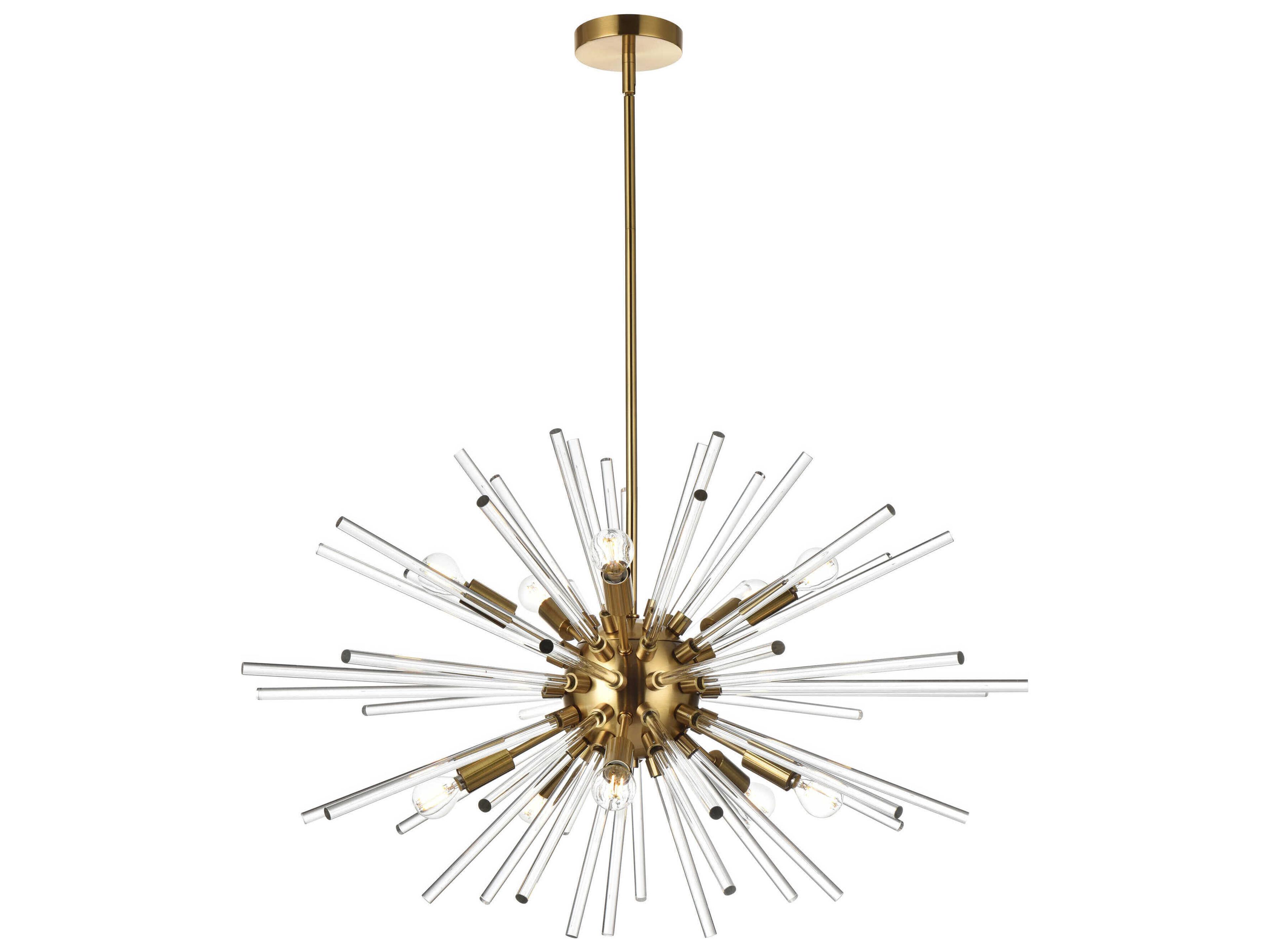 Sienna 10-Light Gold Crystal Glass Sputnik Pendant