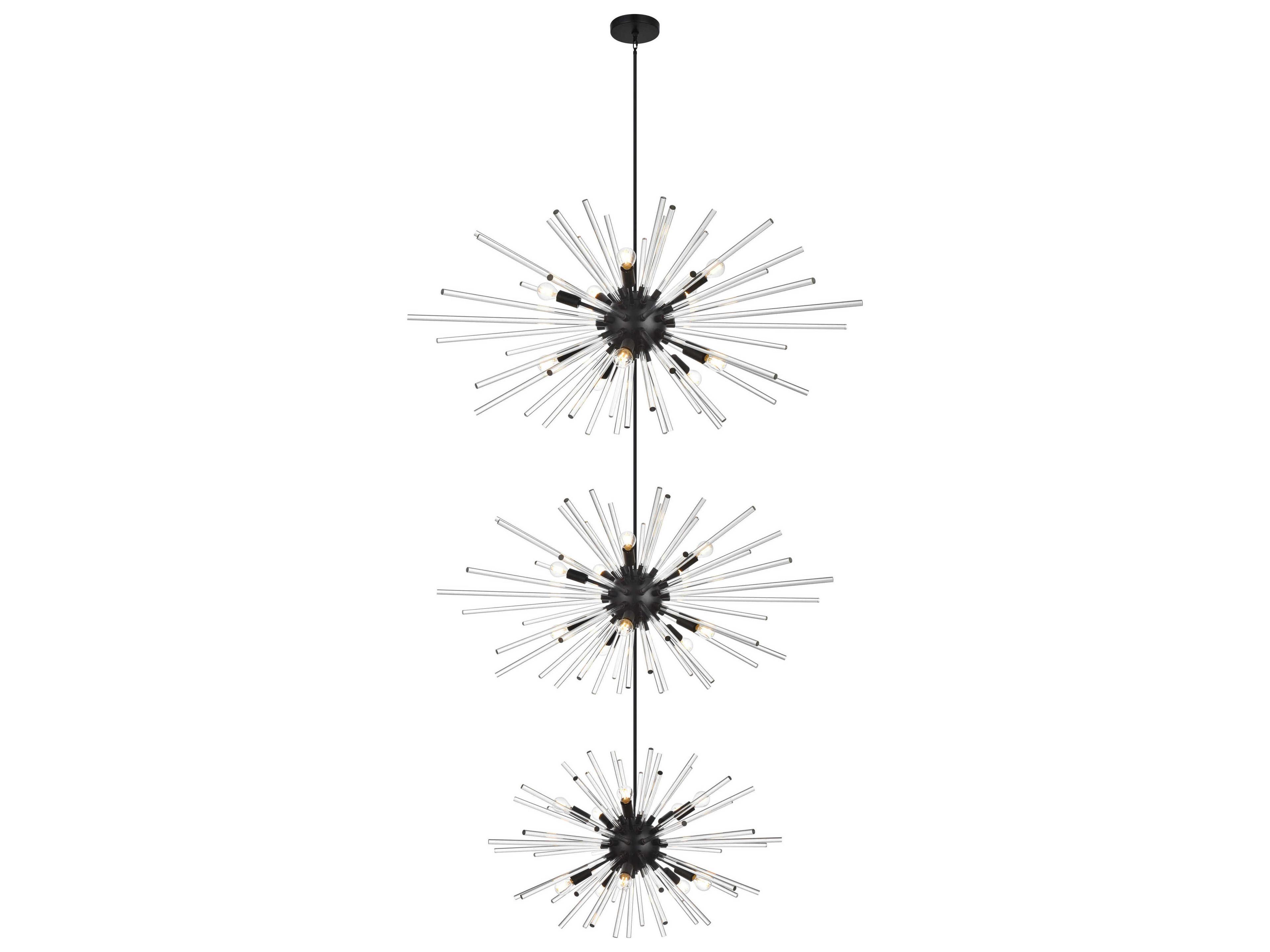 Sienna 30-Light Black Sputnik Pendant
