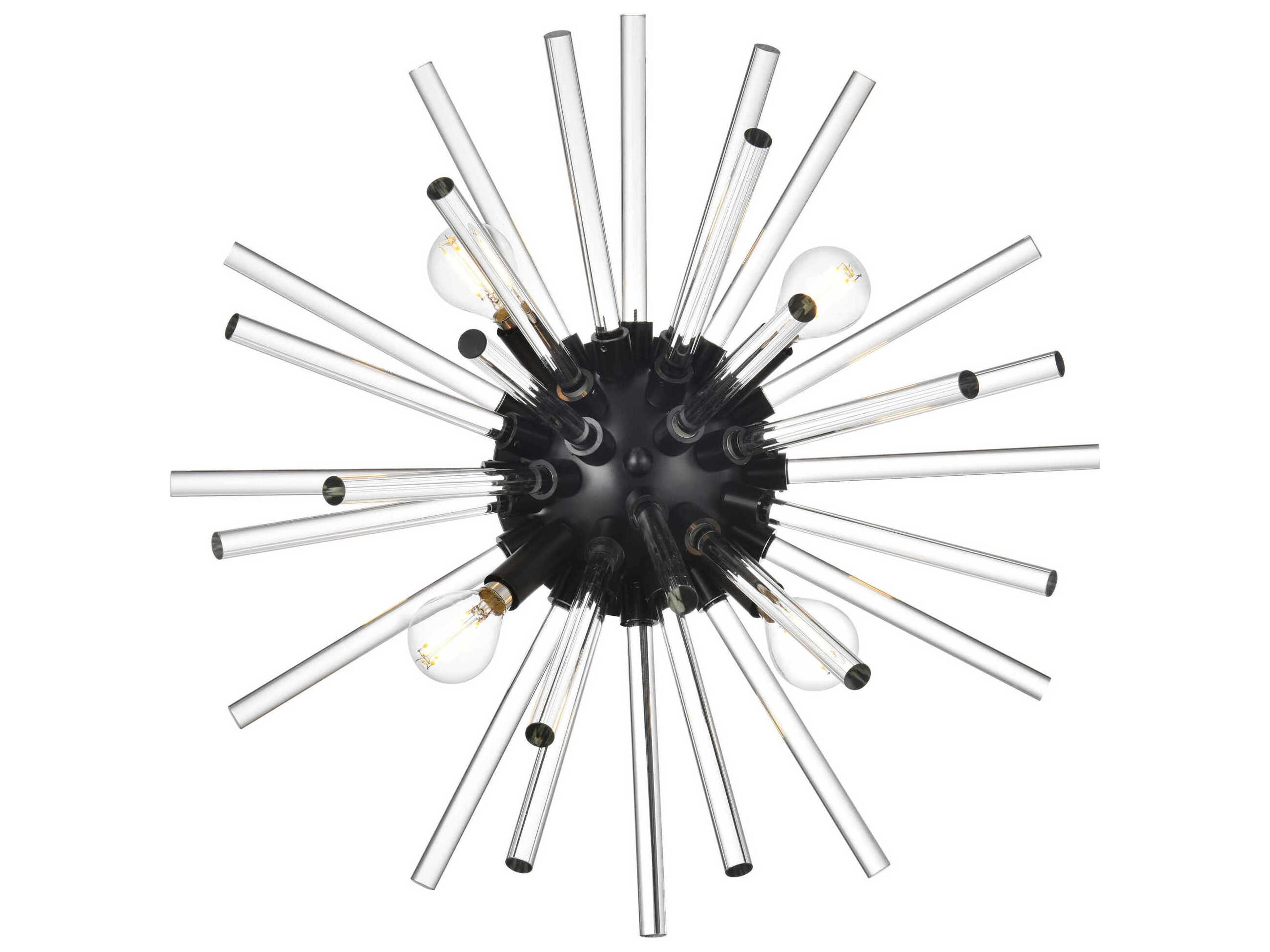 Sienna 4-Light Black Crystal Glass Wall Sconce