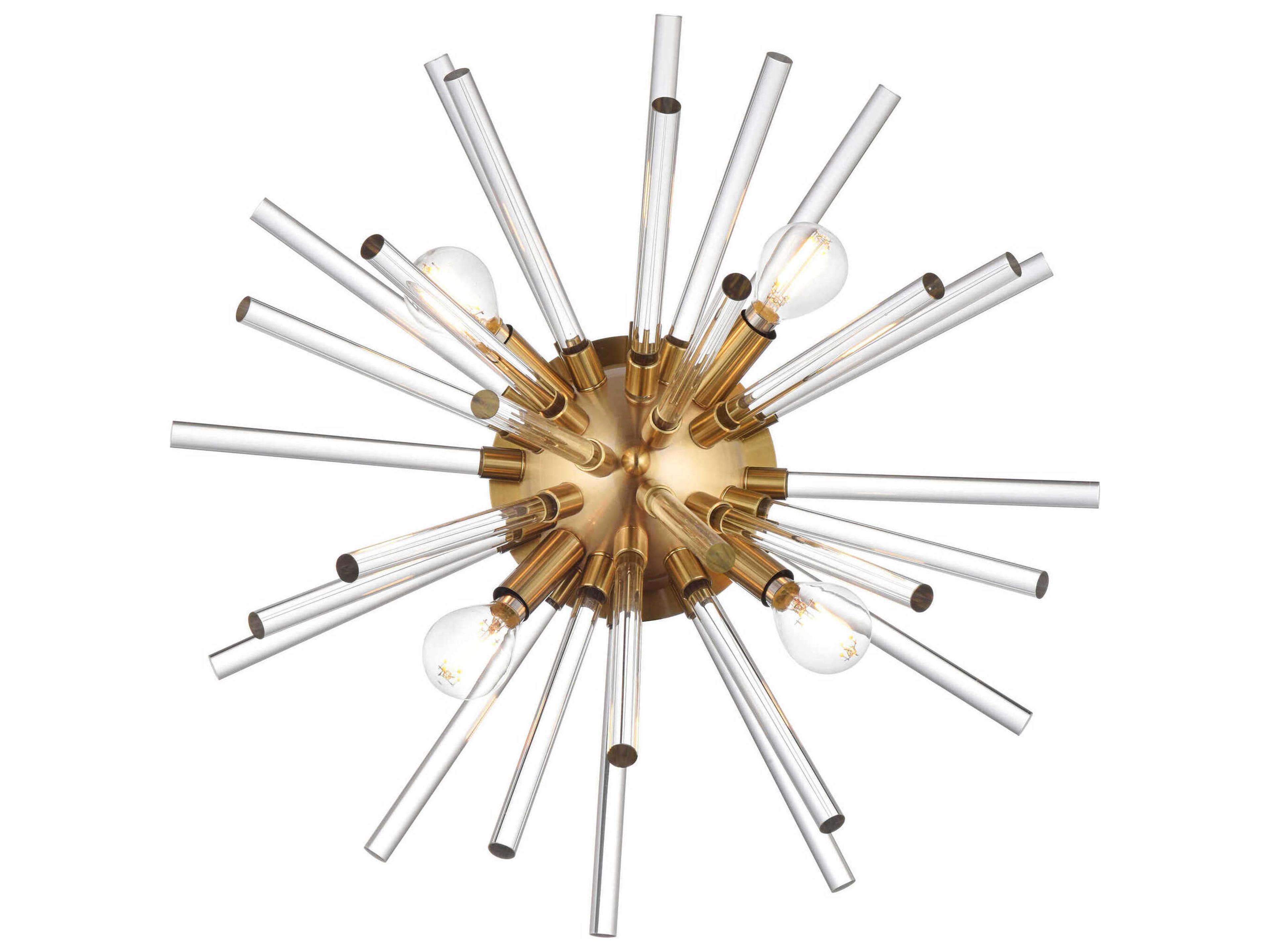 Sienna 4-Light Gold Crystal Glass Wall Sconce