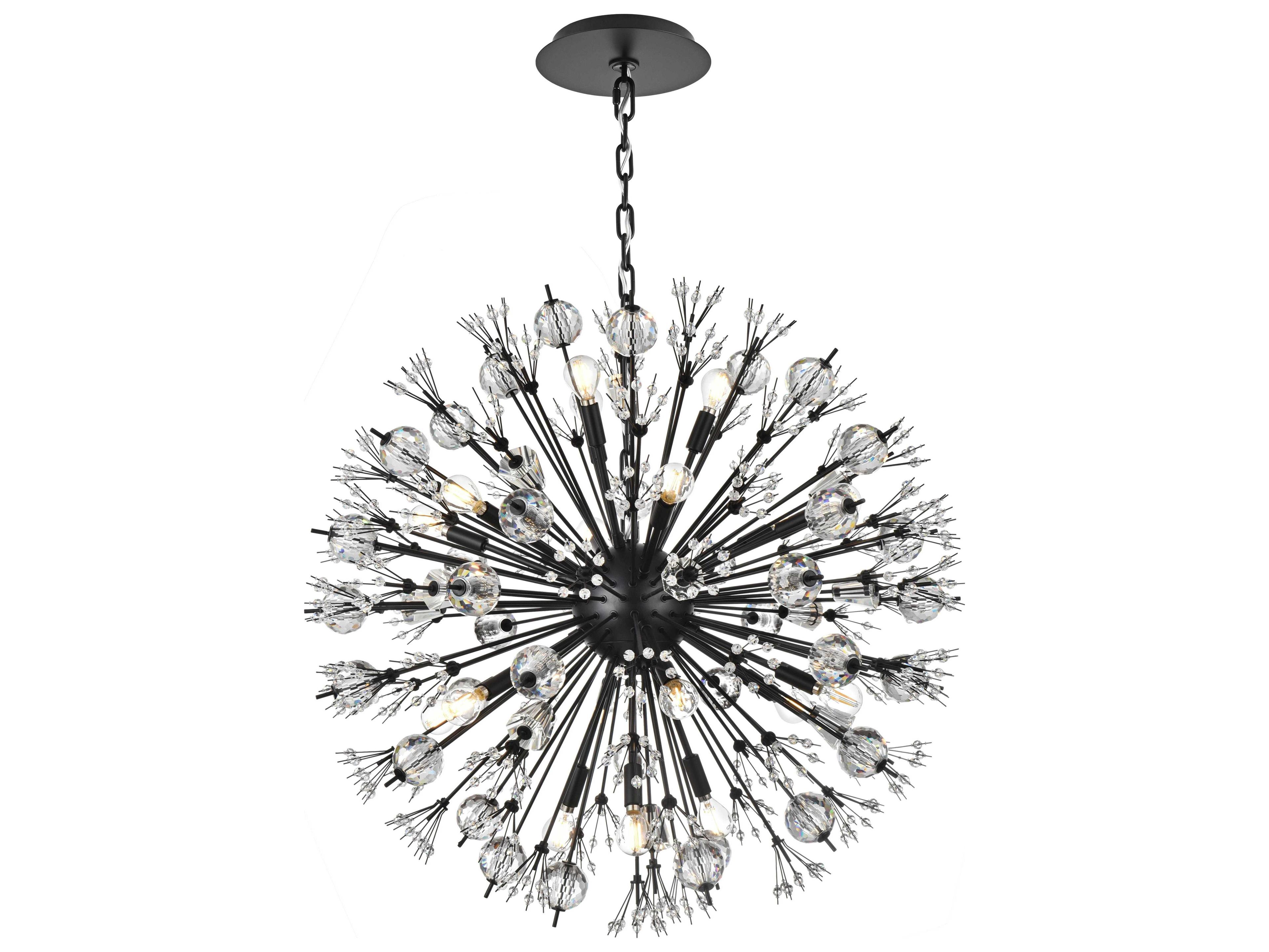 Vera 18-Light Black Sputnik Pendant