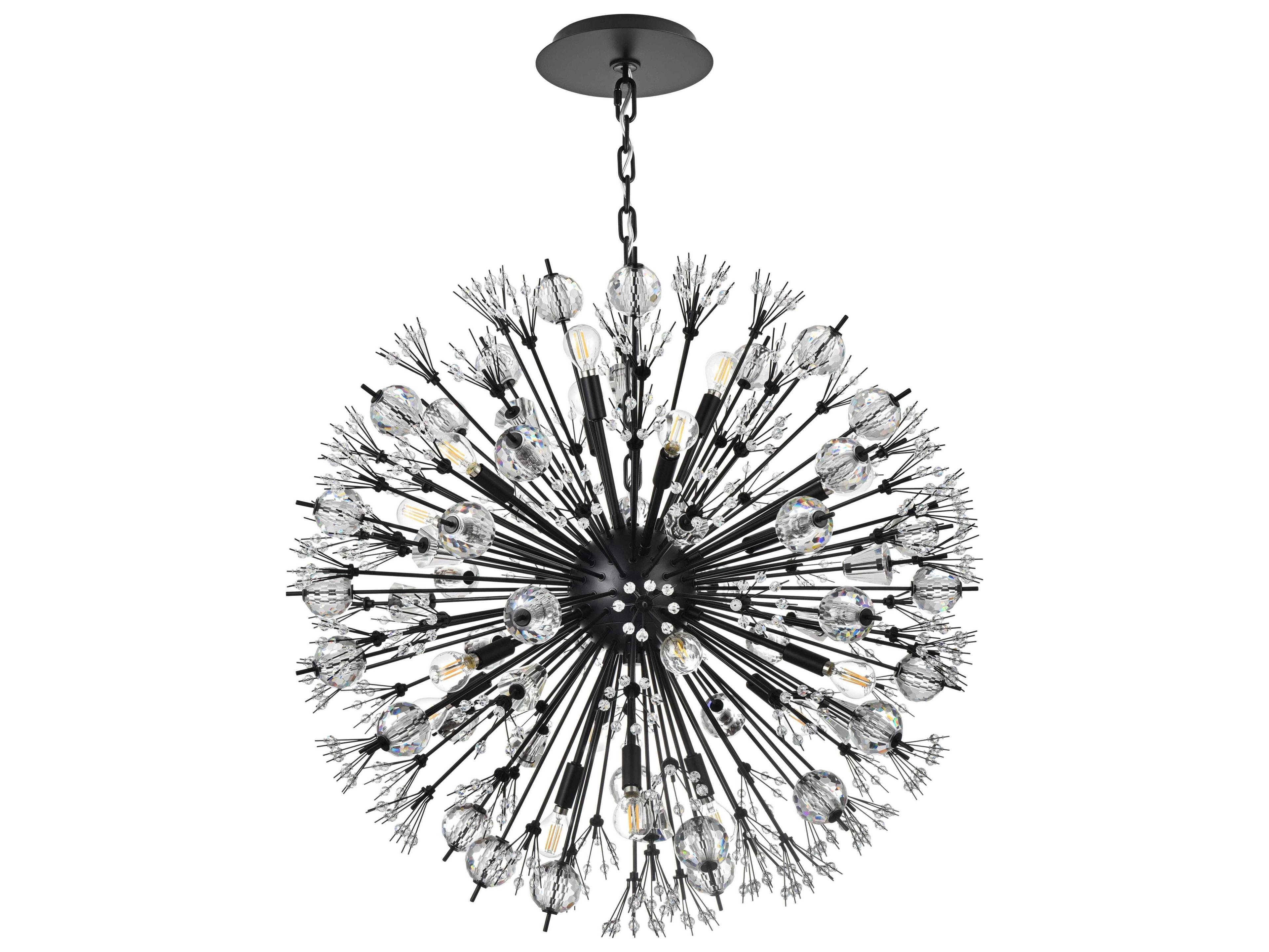 Elegant Lighting Vera 18-Light Black Sputnik Pendant