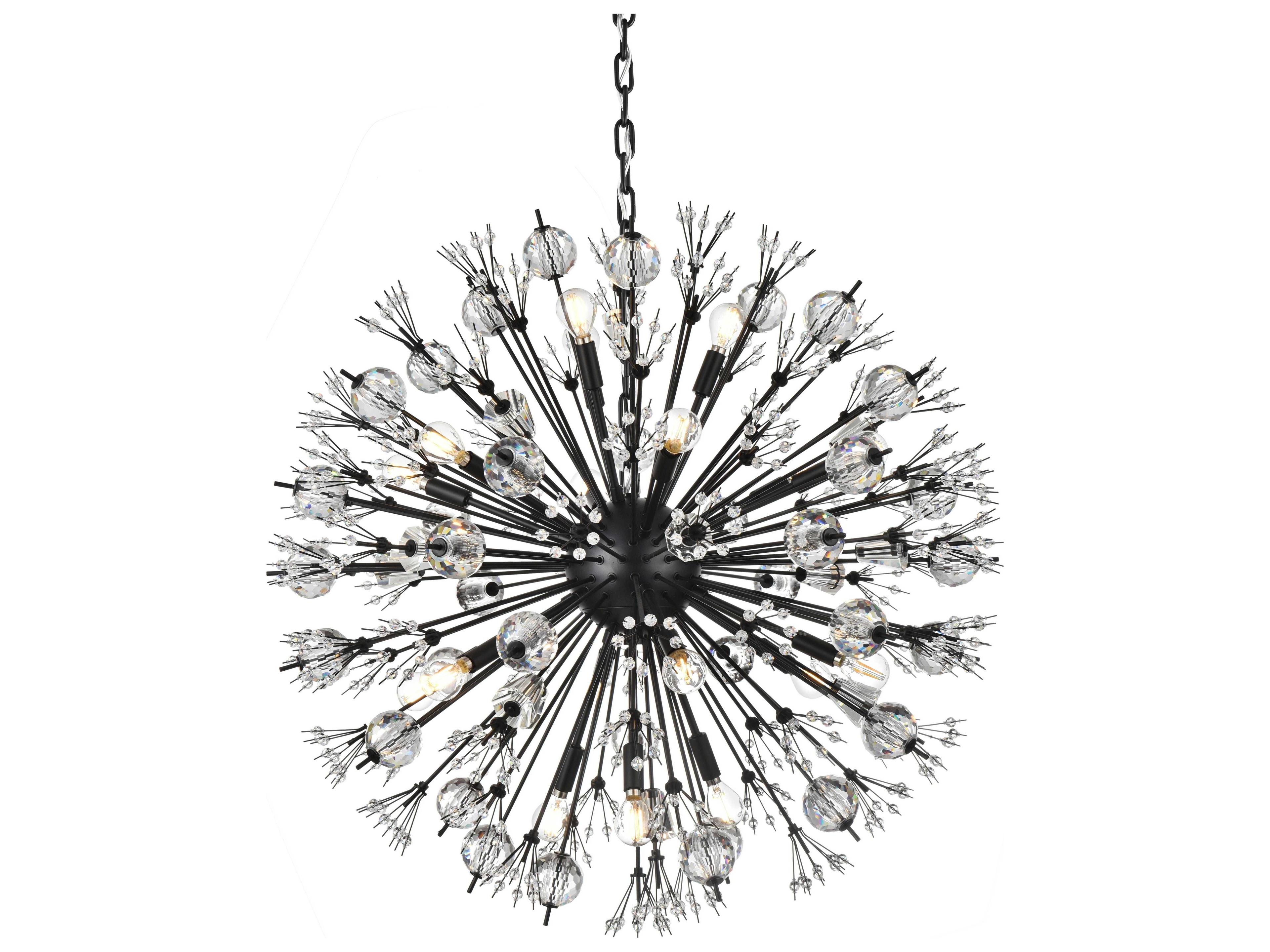 Elegant Lighting Vera 18-Light Black Sputnik Pendant