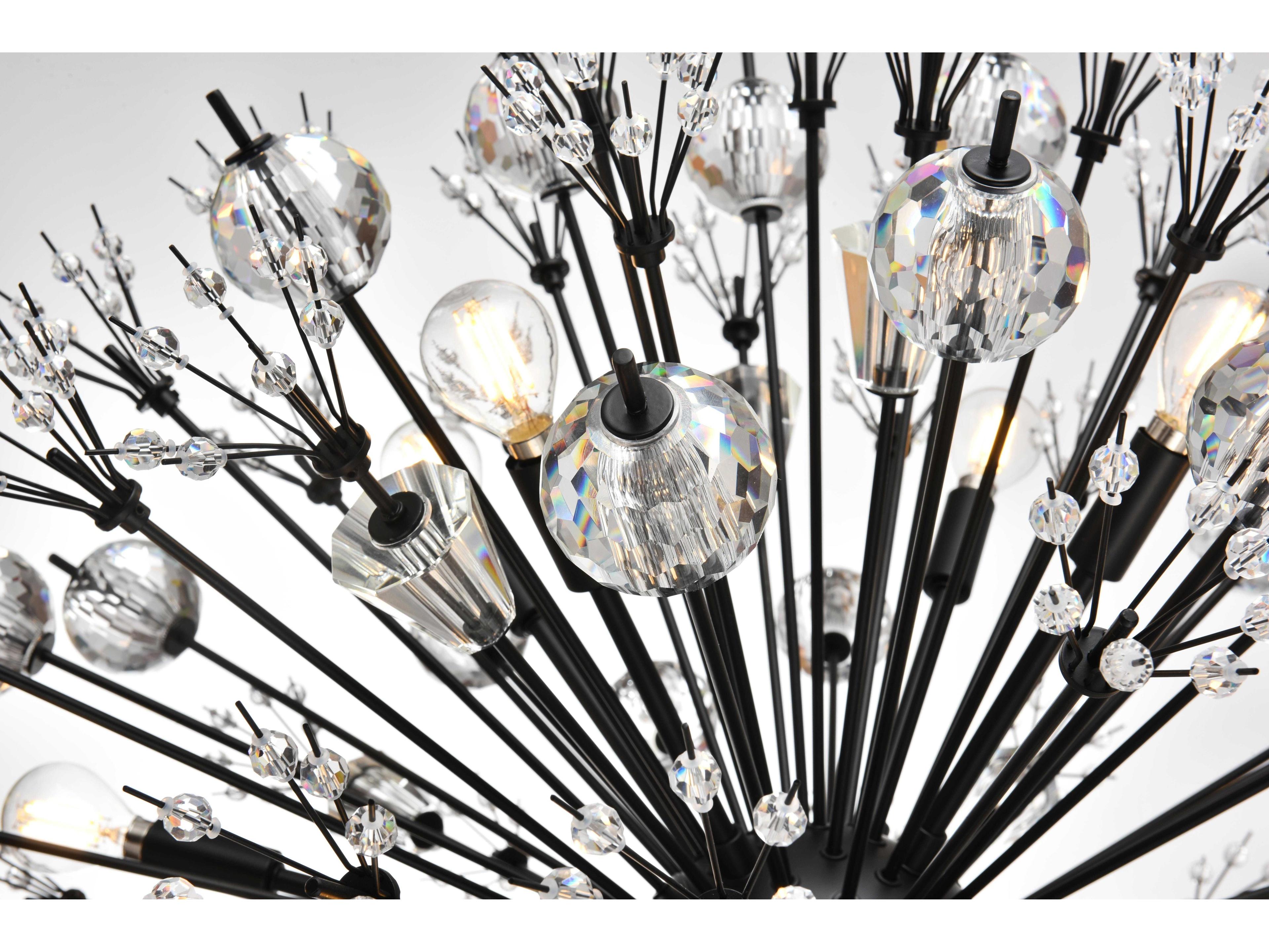 Elegant Lighting Vera 18-Light Black Sputnik Pendant