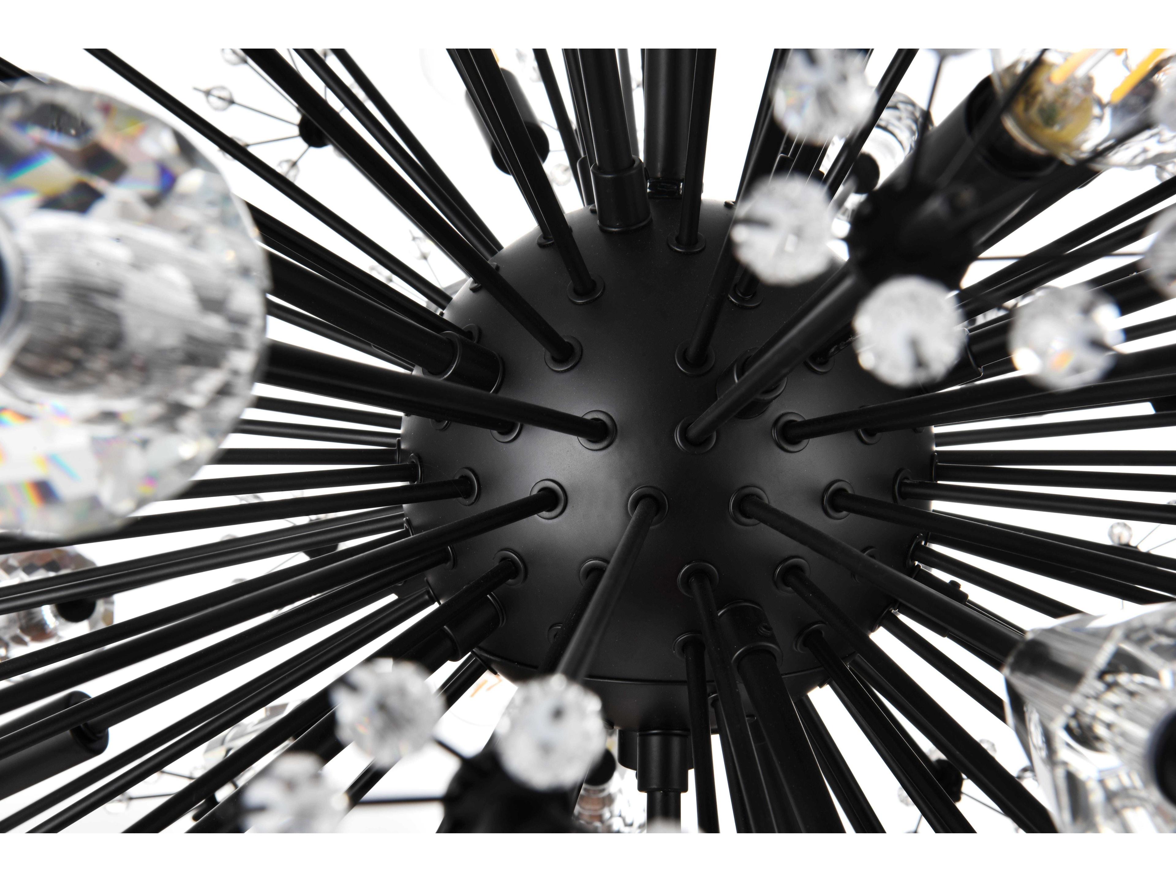 Elegant Lighting Vera 18-Light Black Sputnik Pendant