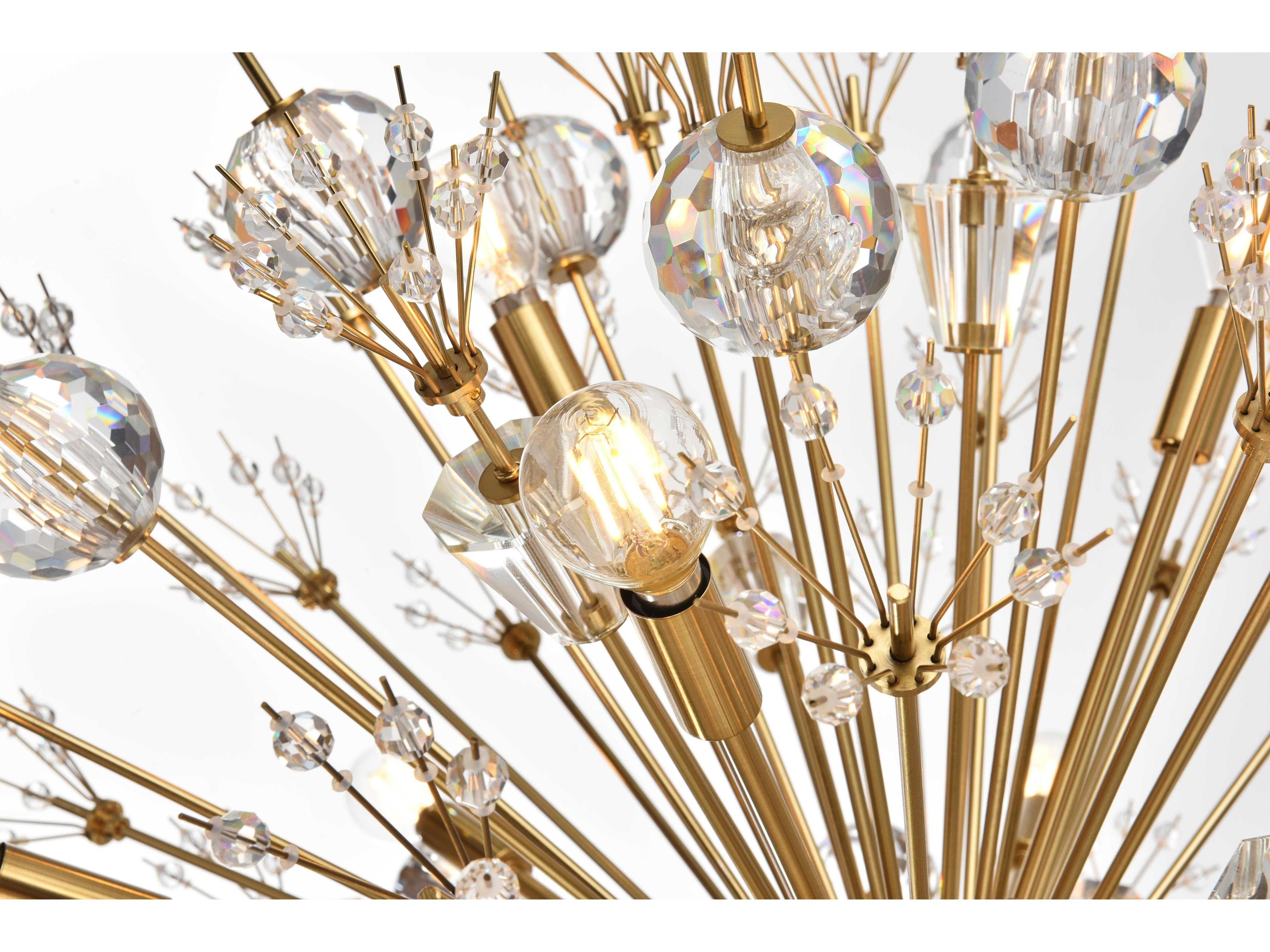 Elegant Lighting Vera 18-Light Gold Sputnik Pendant