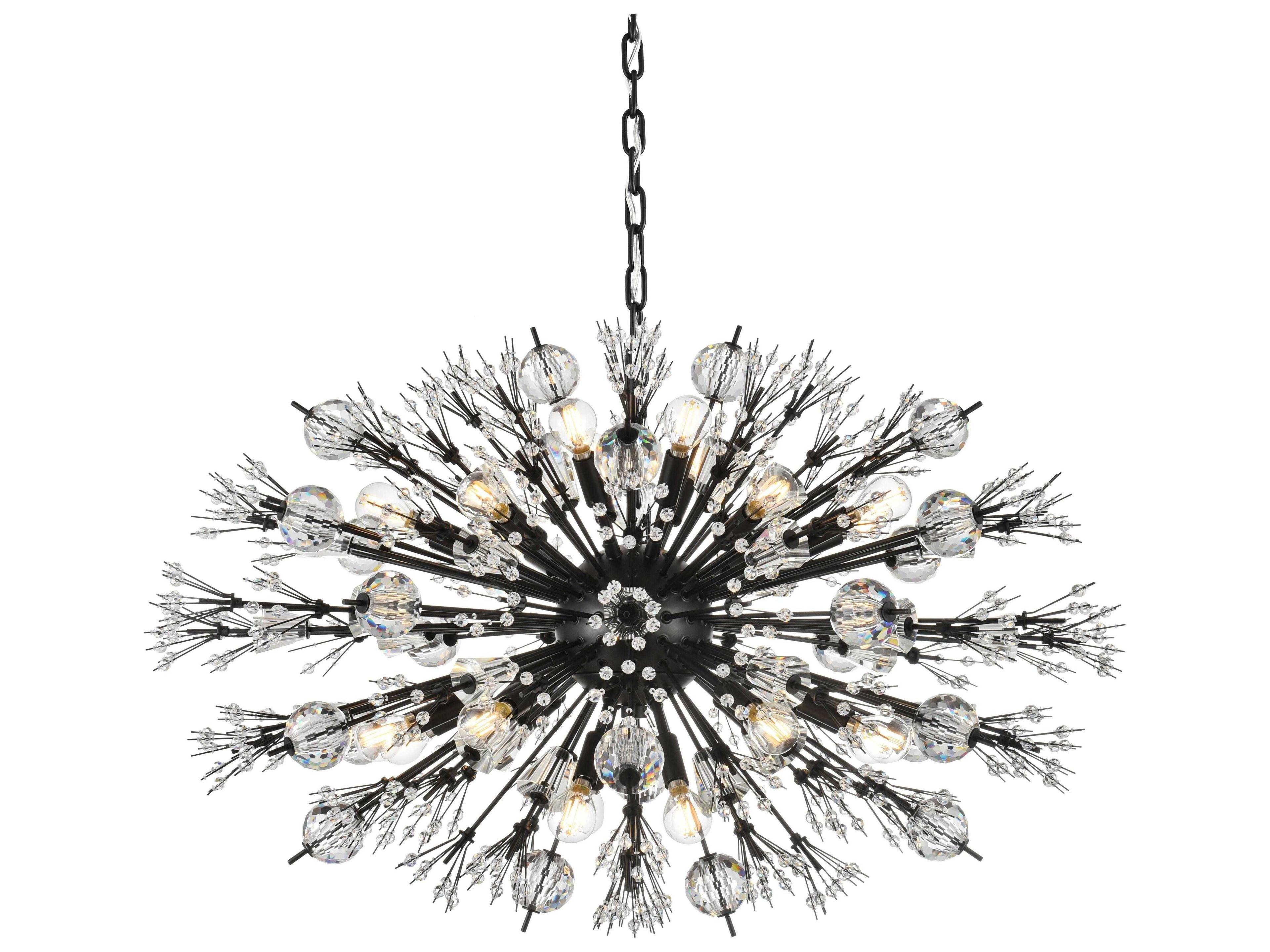 Elegant Lighting Vera 24-Light Black Sputnik Pendant