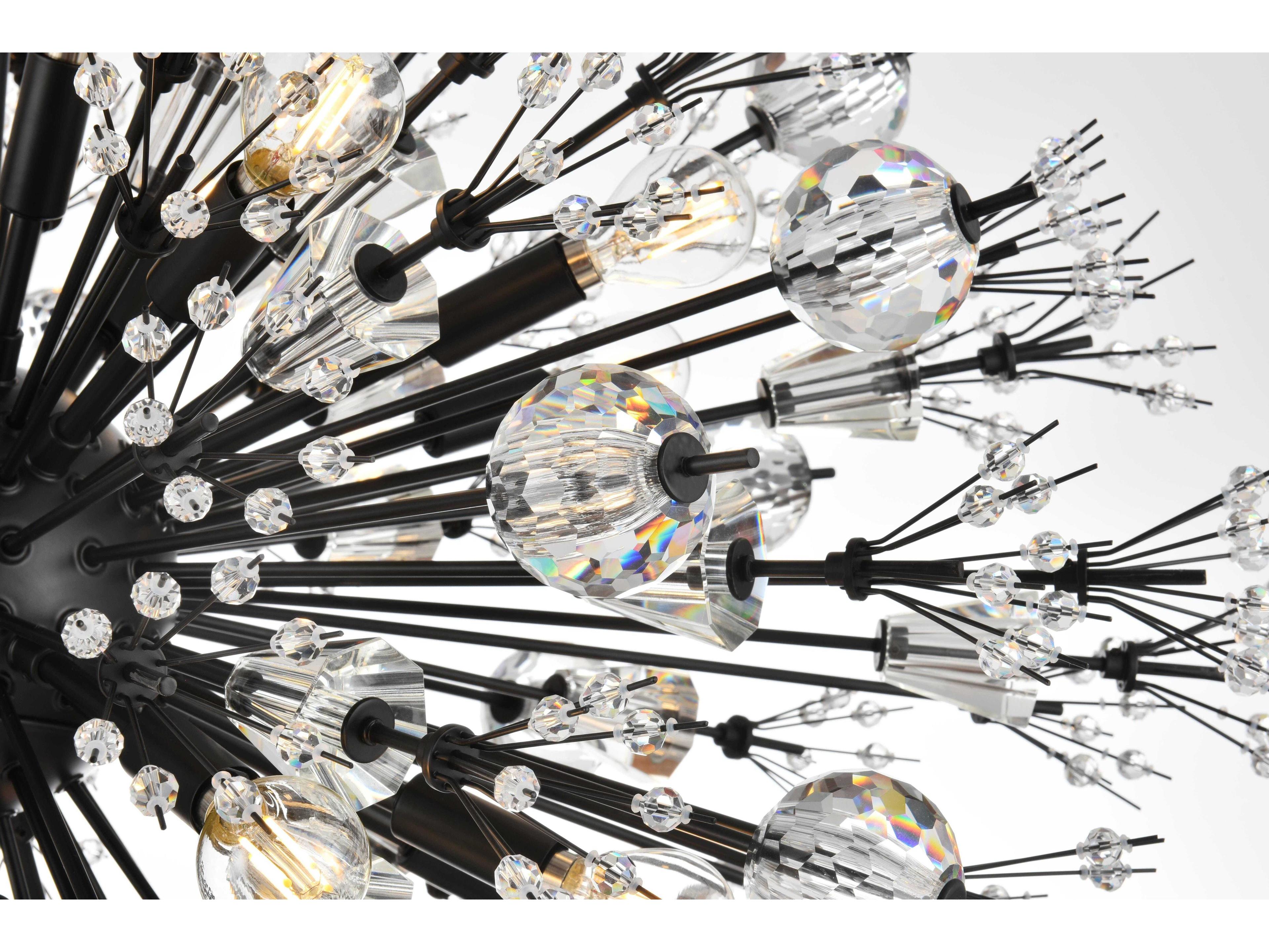 Elegant Lighting Vera 24-Light Black Sputnik Pendant
