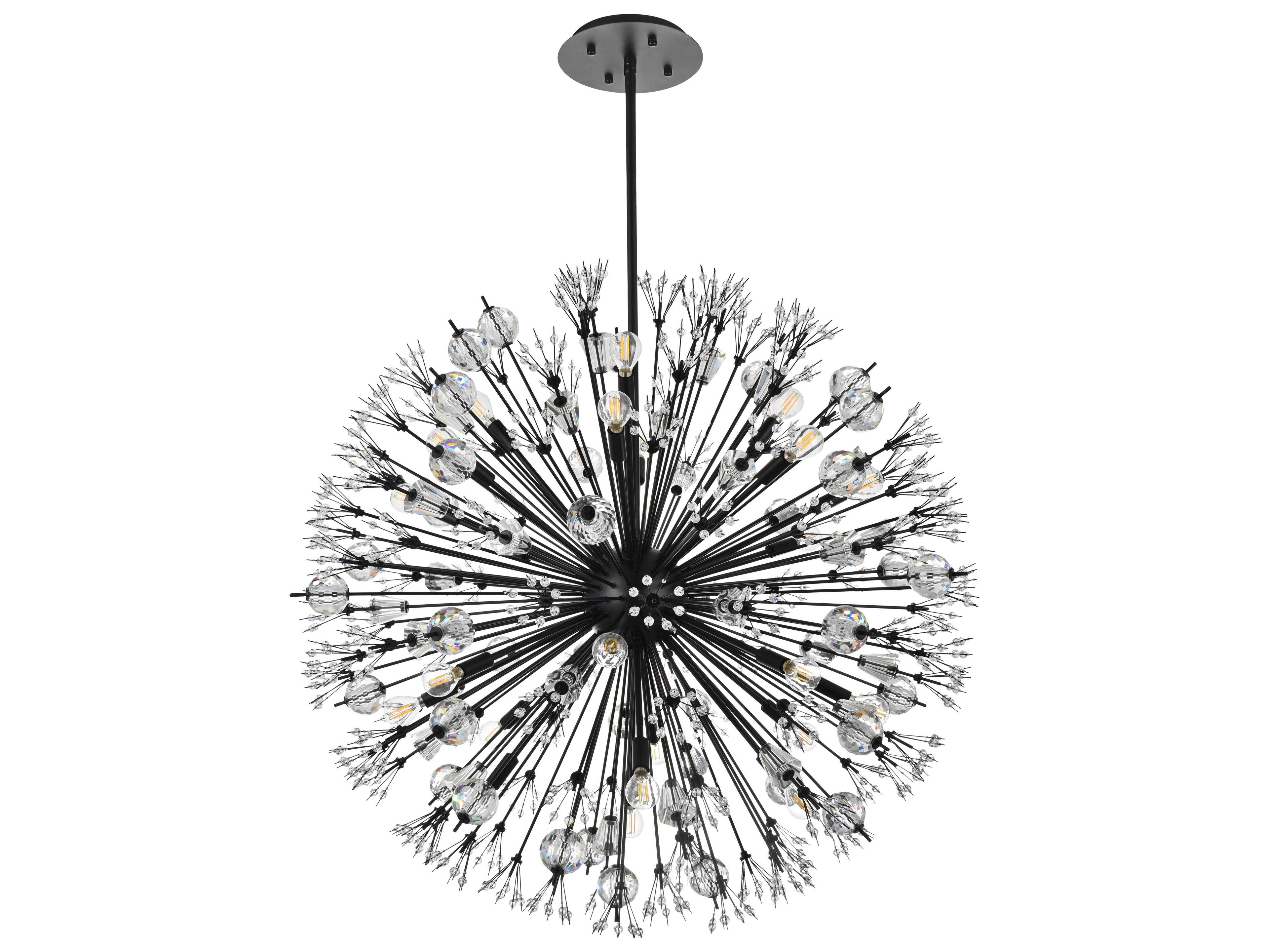 Elegant Lighting Vera 24-Light Black Sputnik Pendant