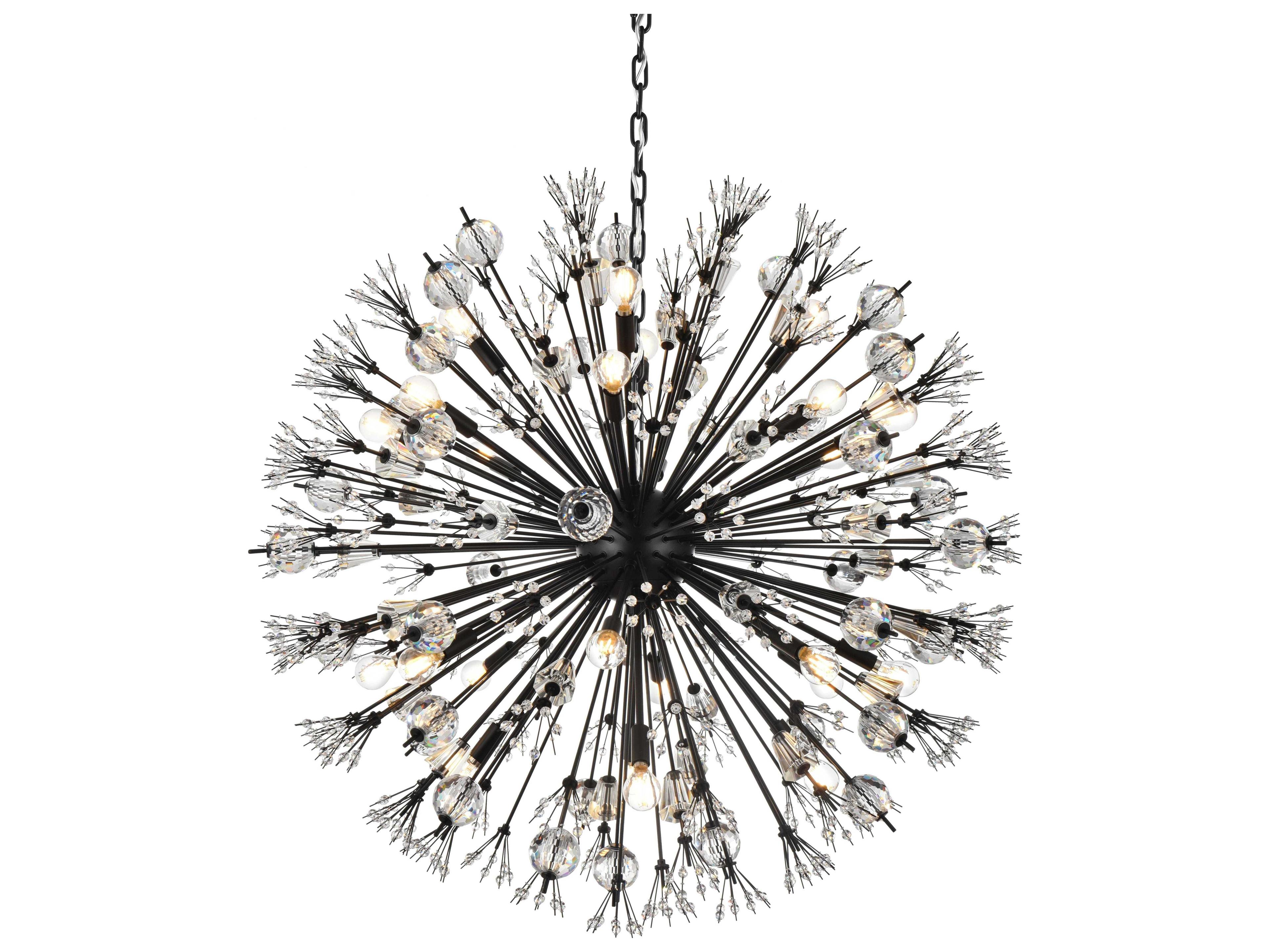 Elegant Lighting Vera 24-Light Black Sputnik Pendant