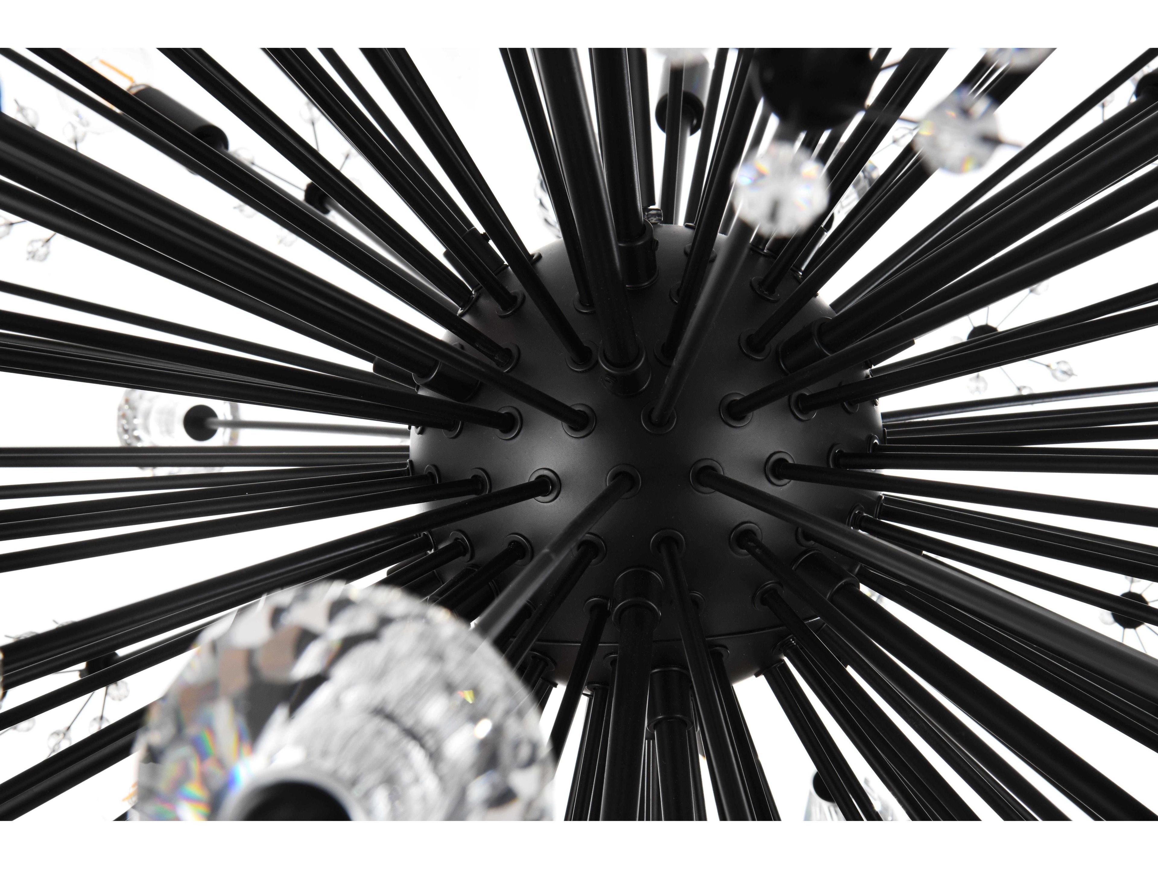 Elegant Lighting Vera 24-Light Black Sputnik Pendant