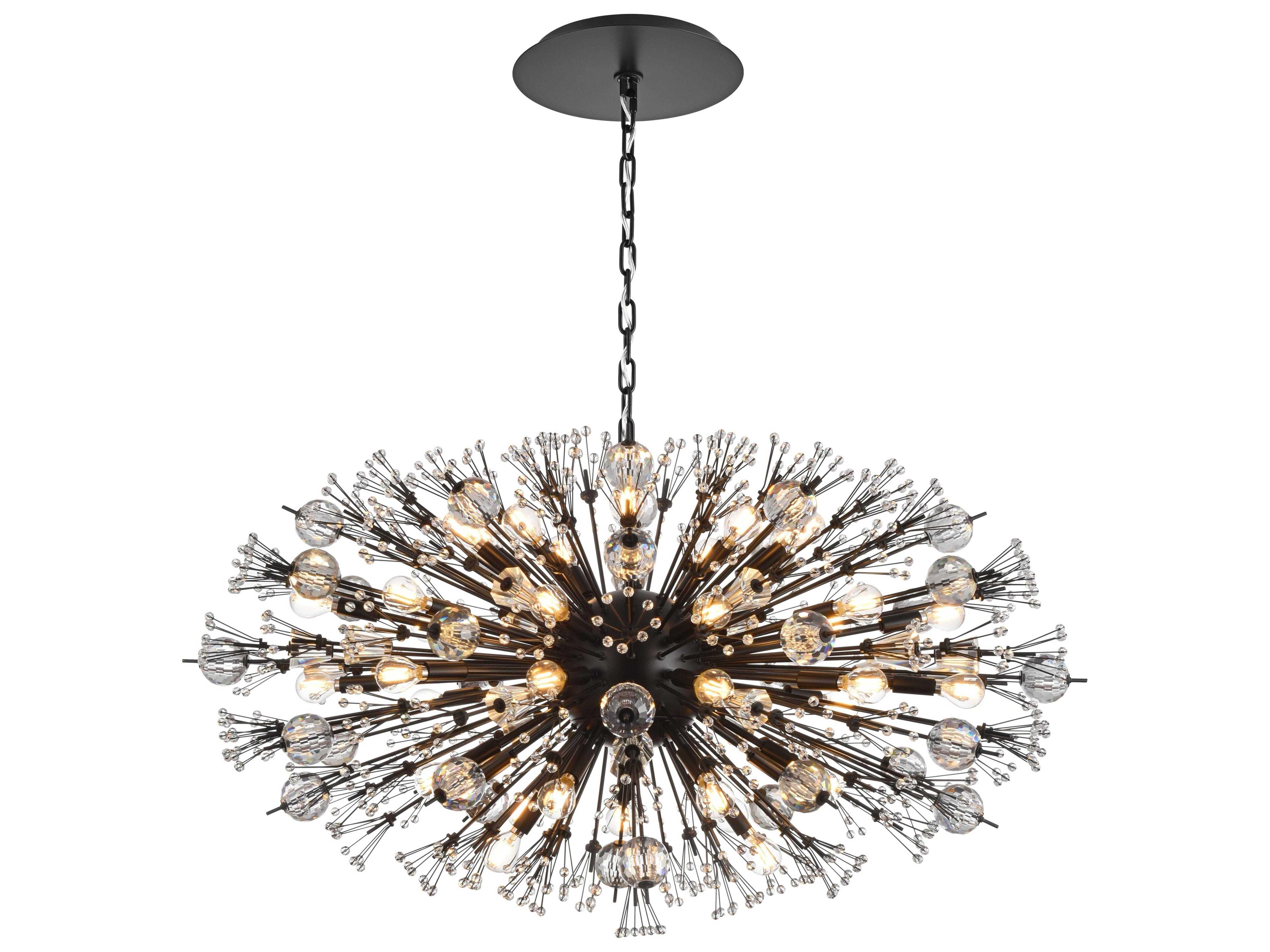 Vera 38-Light Black Sputnik Pendant