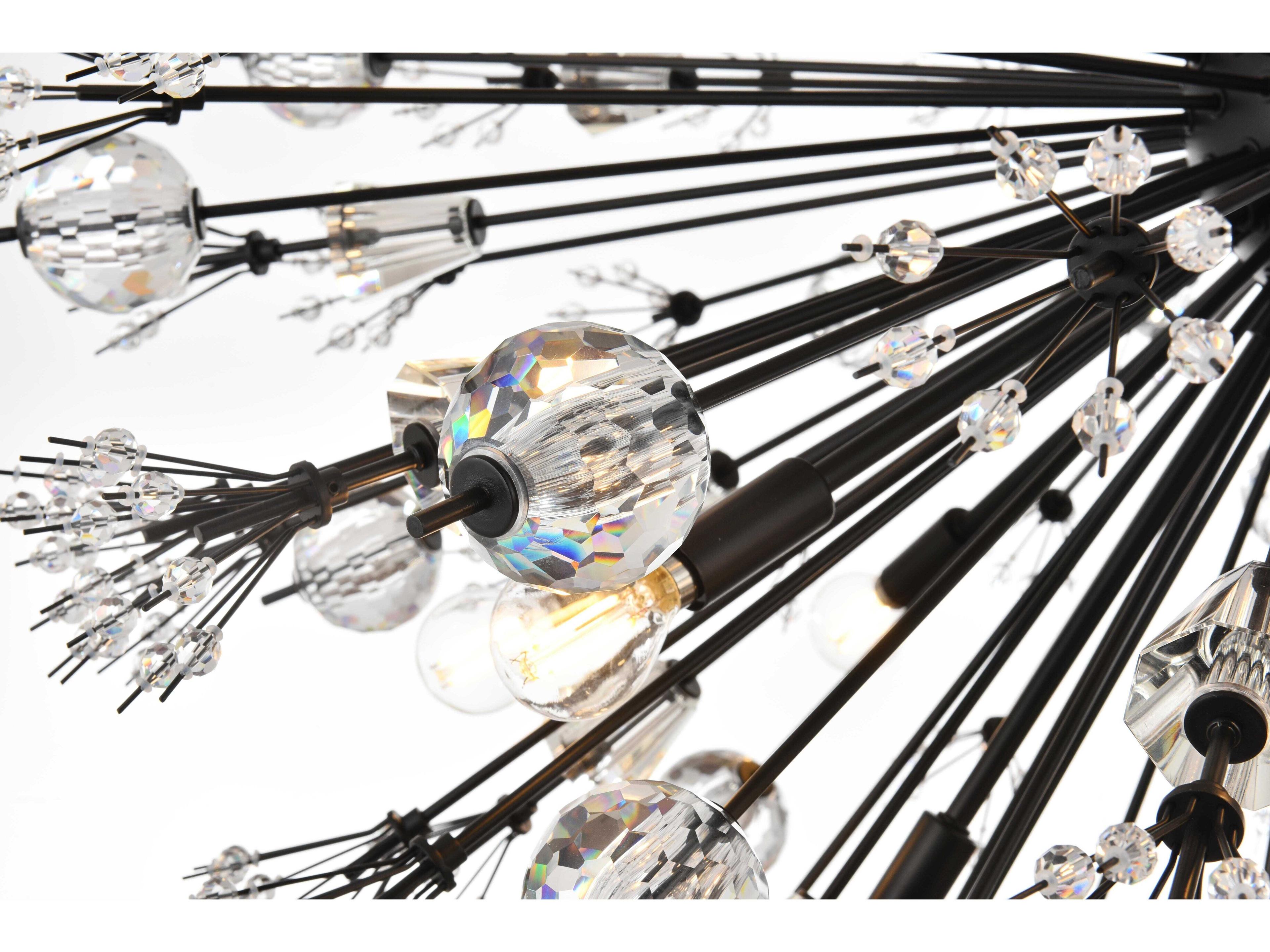 Elegant Lighting Vera 38-Light Black Sputnik Pendant