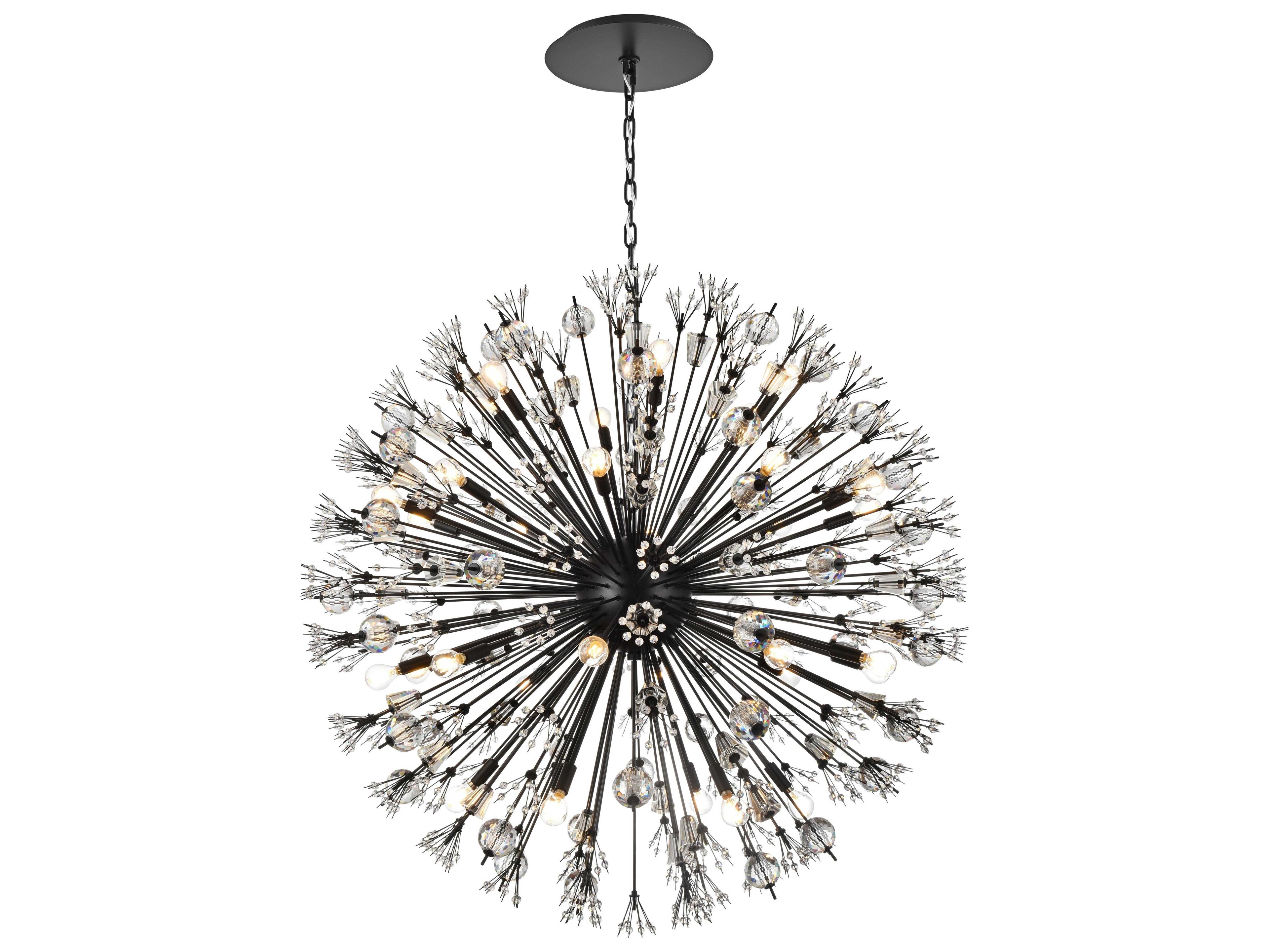 Vera 32-Light Black Sputnik Pendant