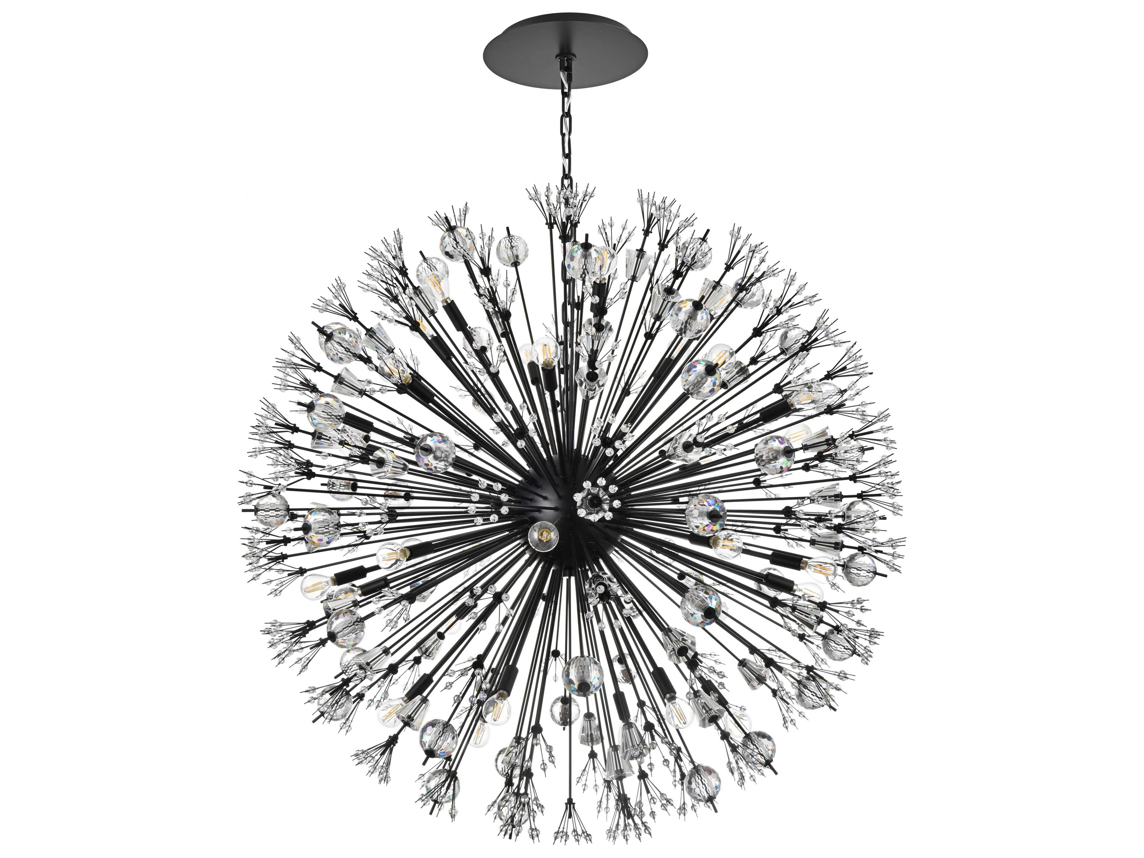 Elegant Lighting Vera 32-Light Black Sputnik Pendant