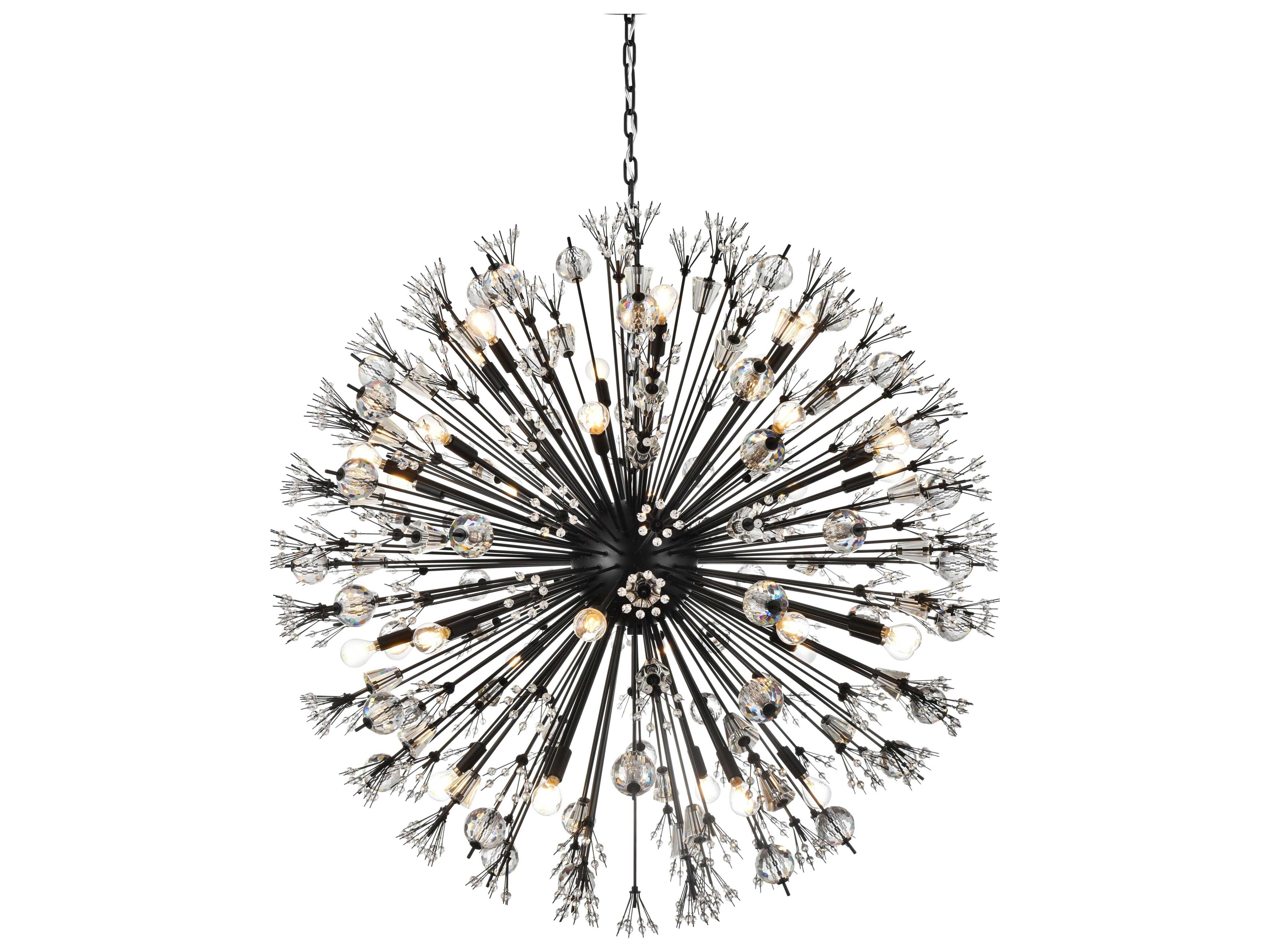 Elegant Lighting Vera 32-Light Black Sputnik Pendant