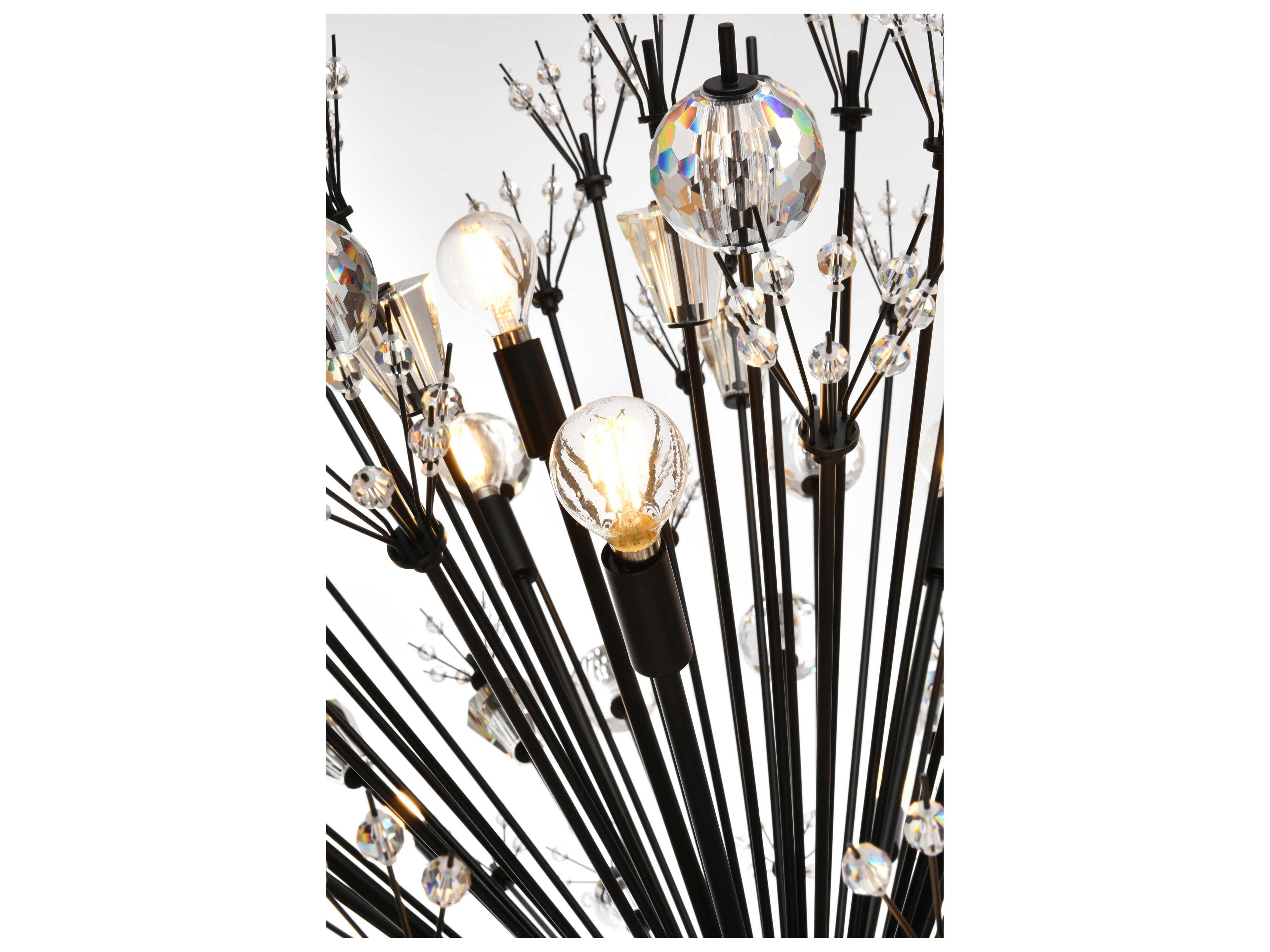 Elegant Lighting Vera 32-Light Black Sputnik Pendant