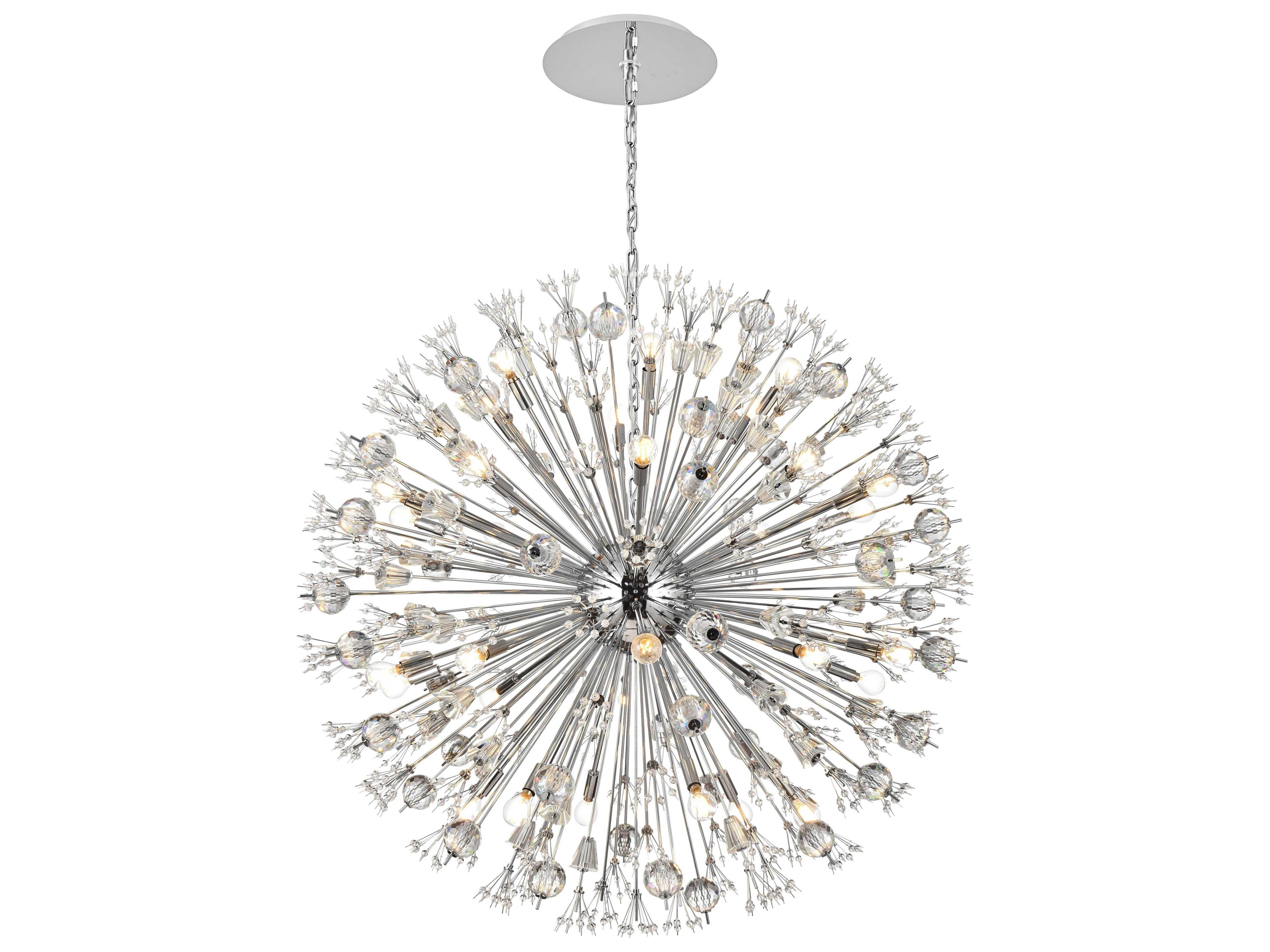Vera 32-Light Chrome Off White Sputnik Pendant