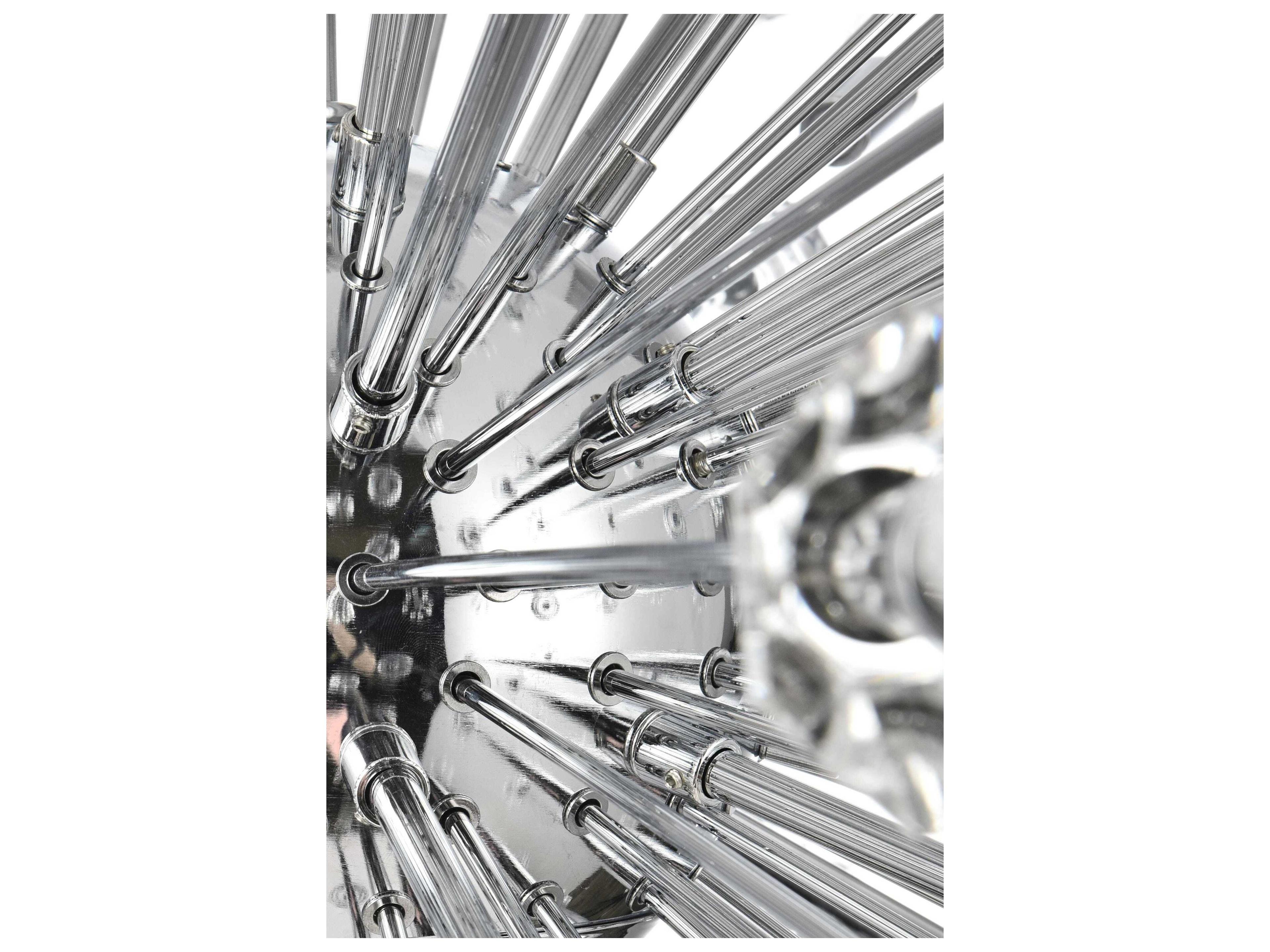 Elegant Lighting Vera 32-Light Chrome Off White Sputnik Pendant