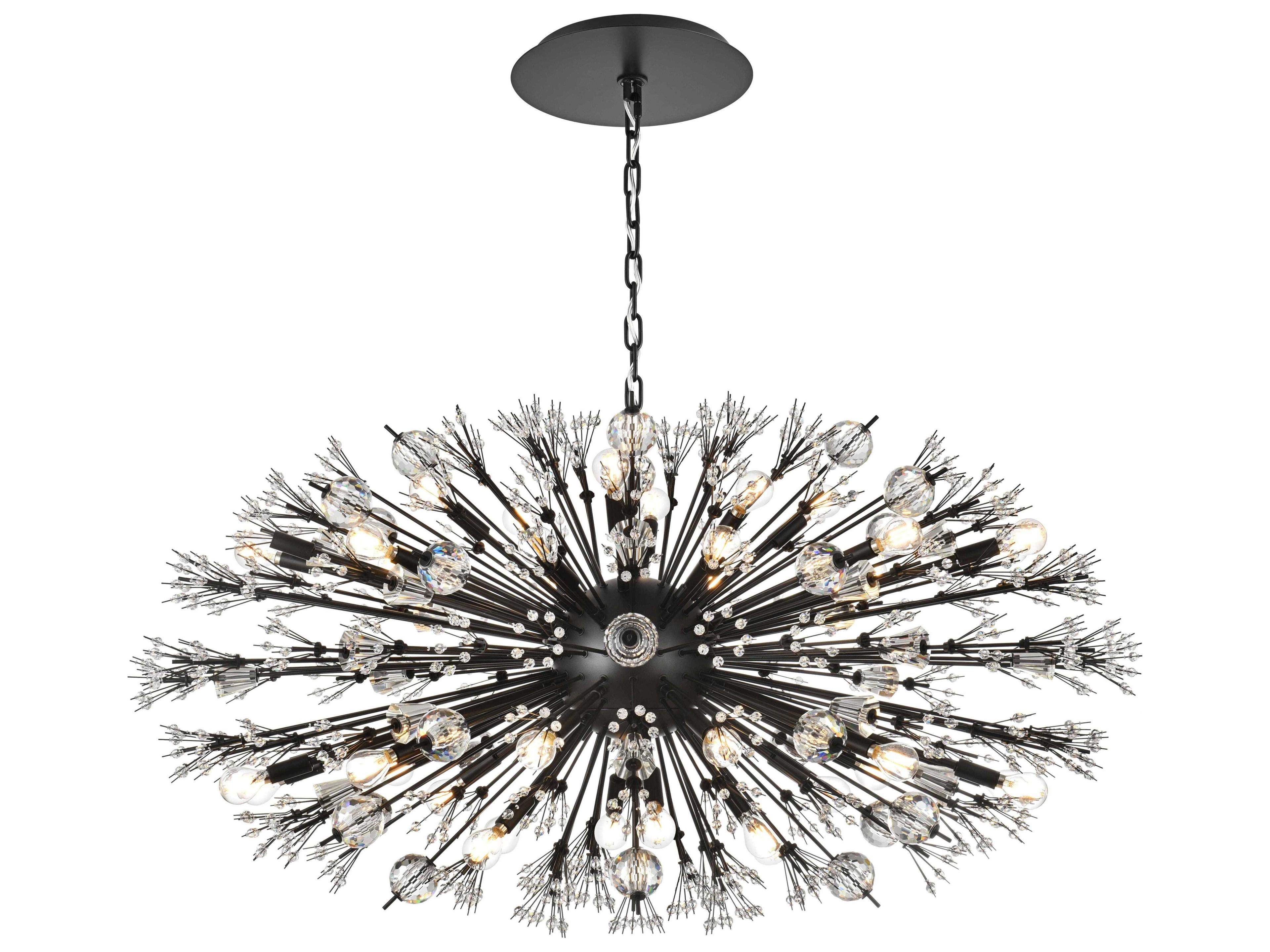 Vera 38-Light Black Sputnik Pendant