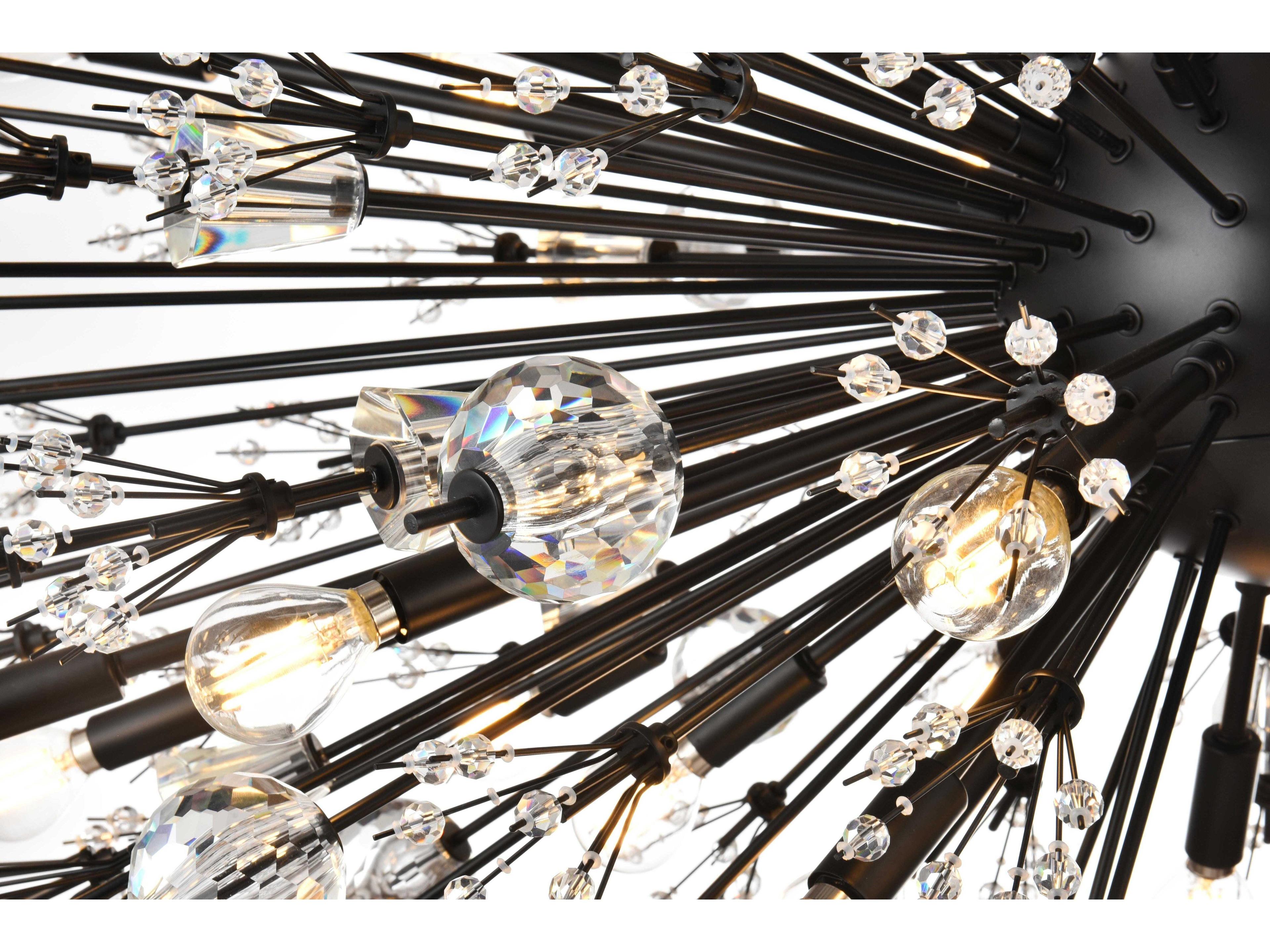 Elegant Lighting Vera 38-Light Black Sputnik Pendant