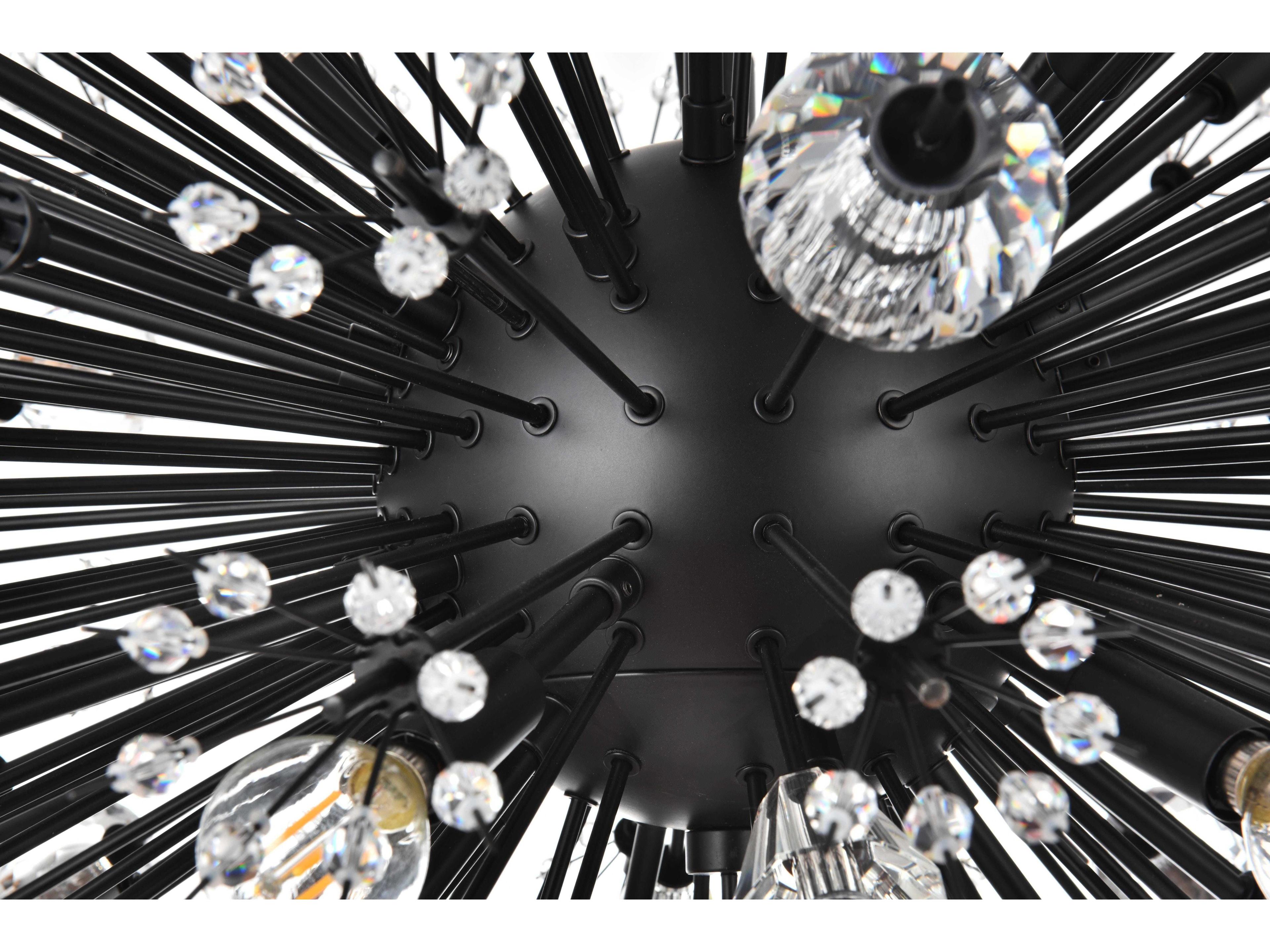 Elegant Lighting Vera 38-Light Black Sputnik Pendant