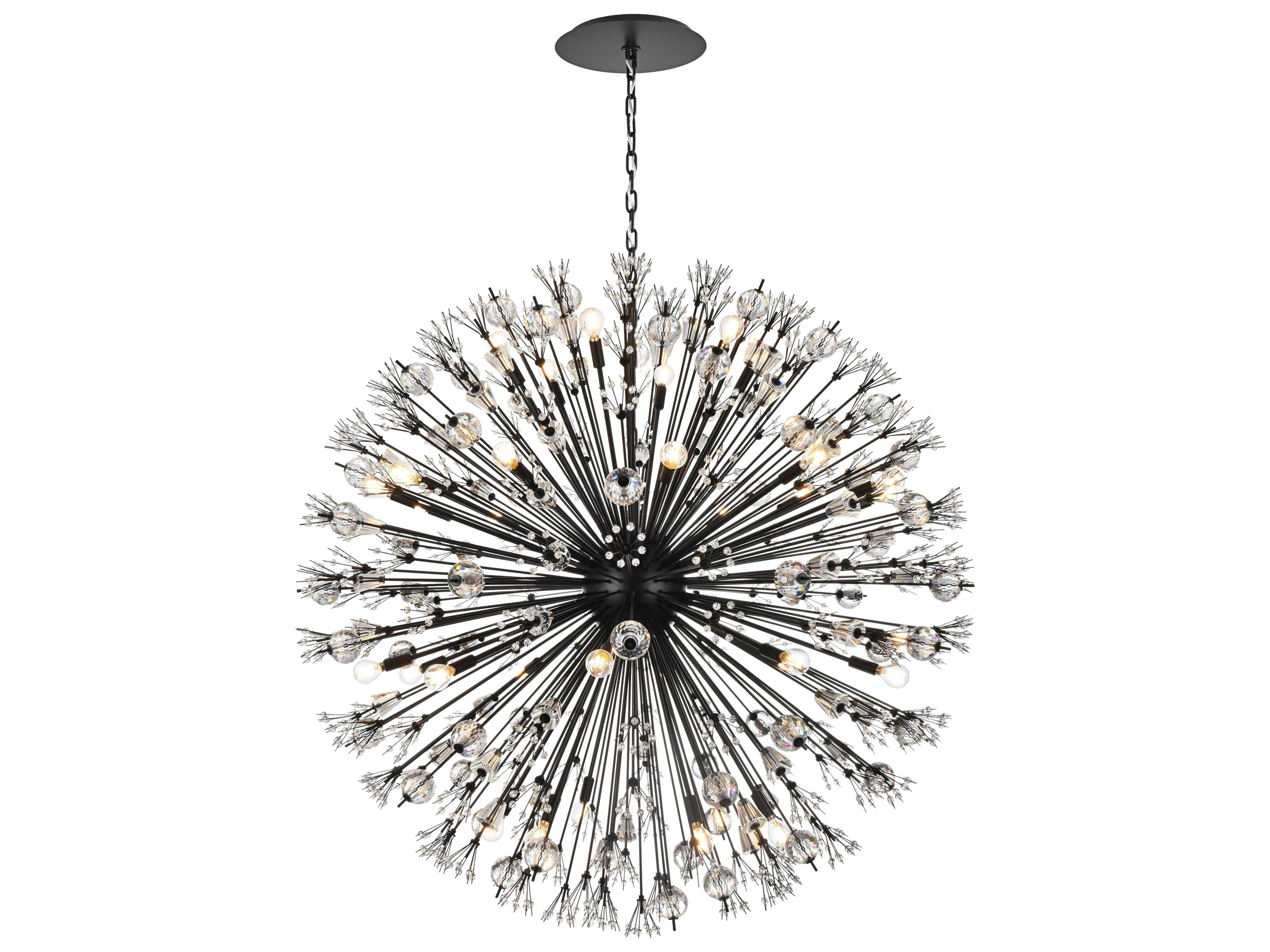 Vera 34-Light Black Sputnik Pendant