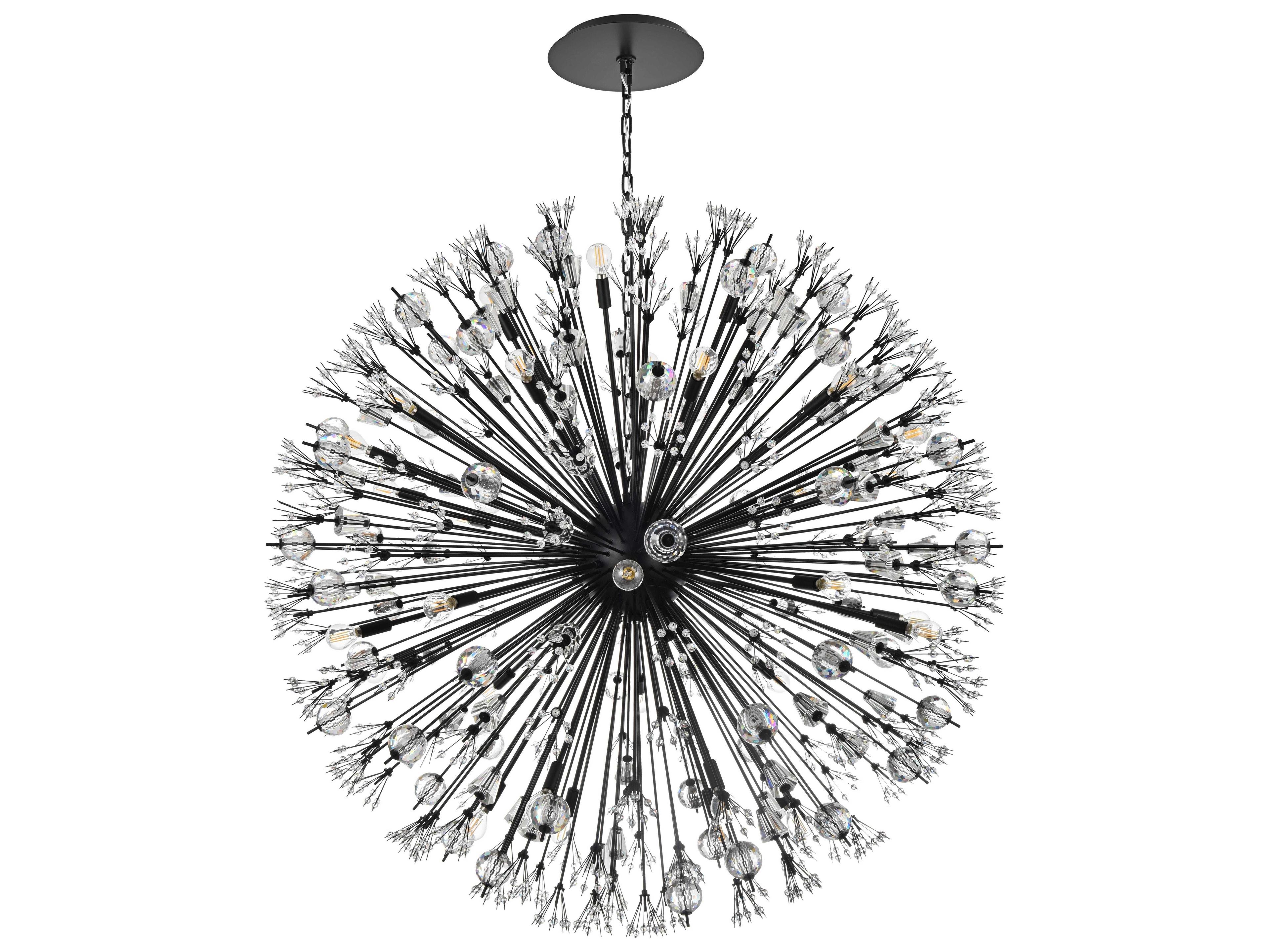 Elegant Lighting Vera 34-Light Black Sputnik Pendant