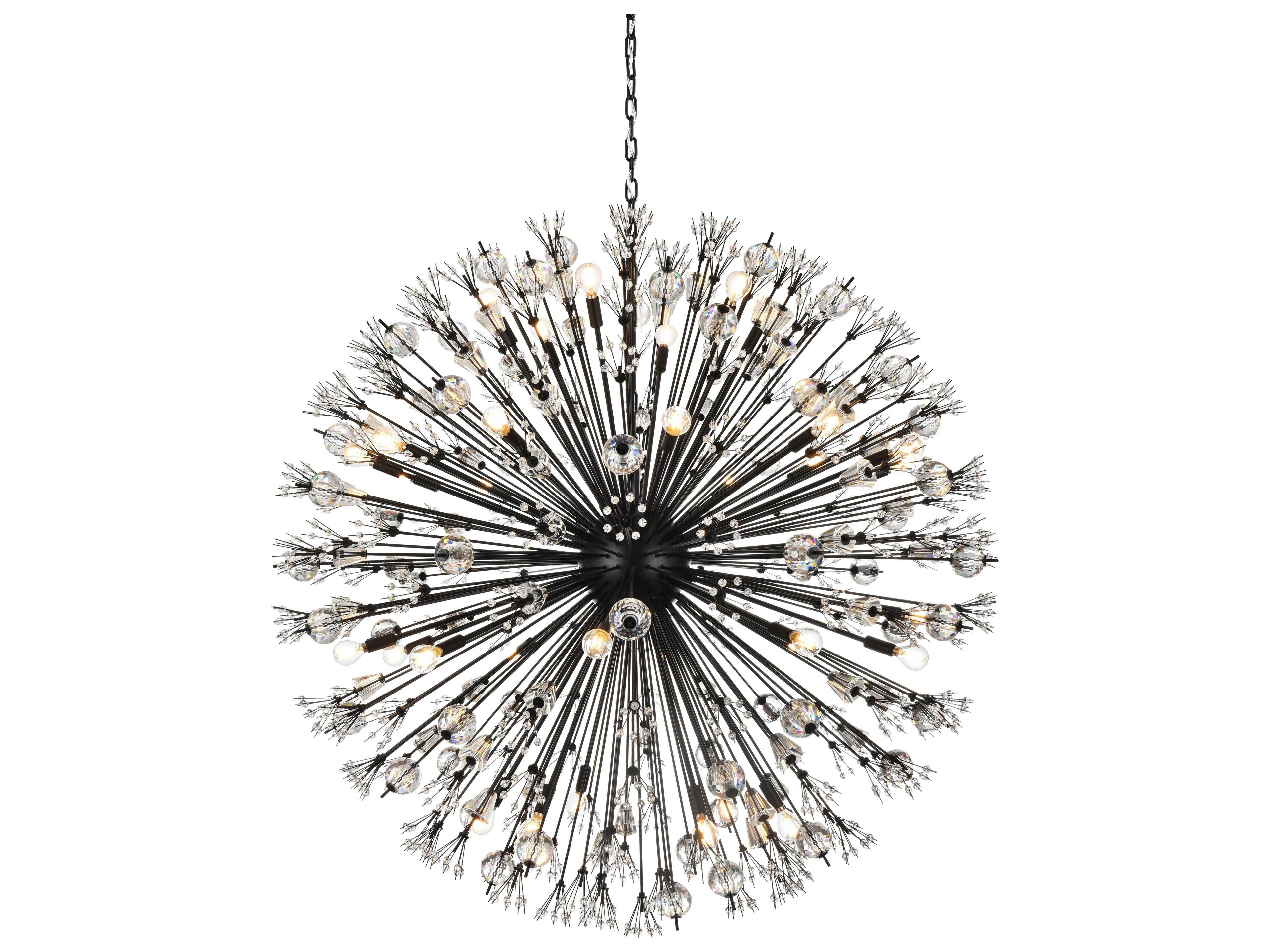 Elegant Lighting Vera 34-Light Black Sputnik Pendant