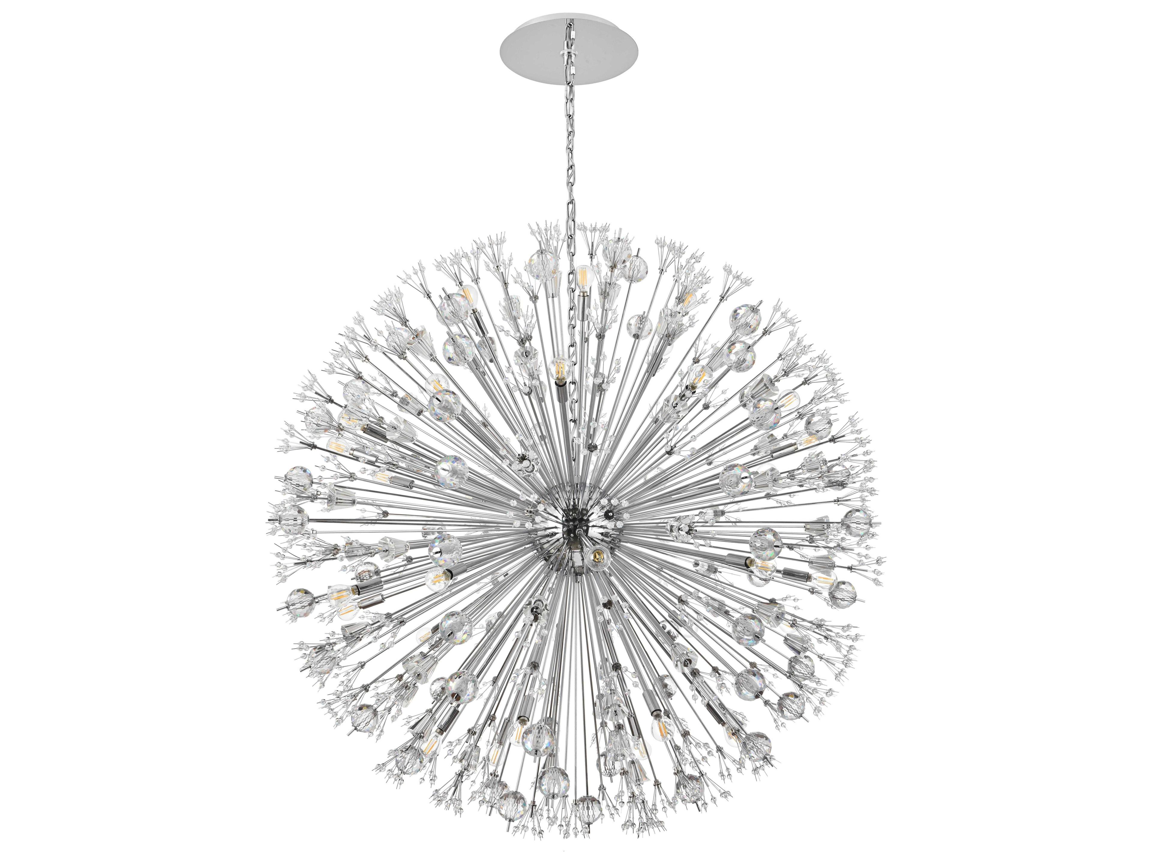 Elegant Lighting Vera 34-Light Chrome Sputnik Pendant