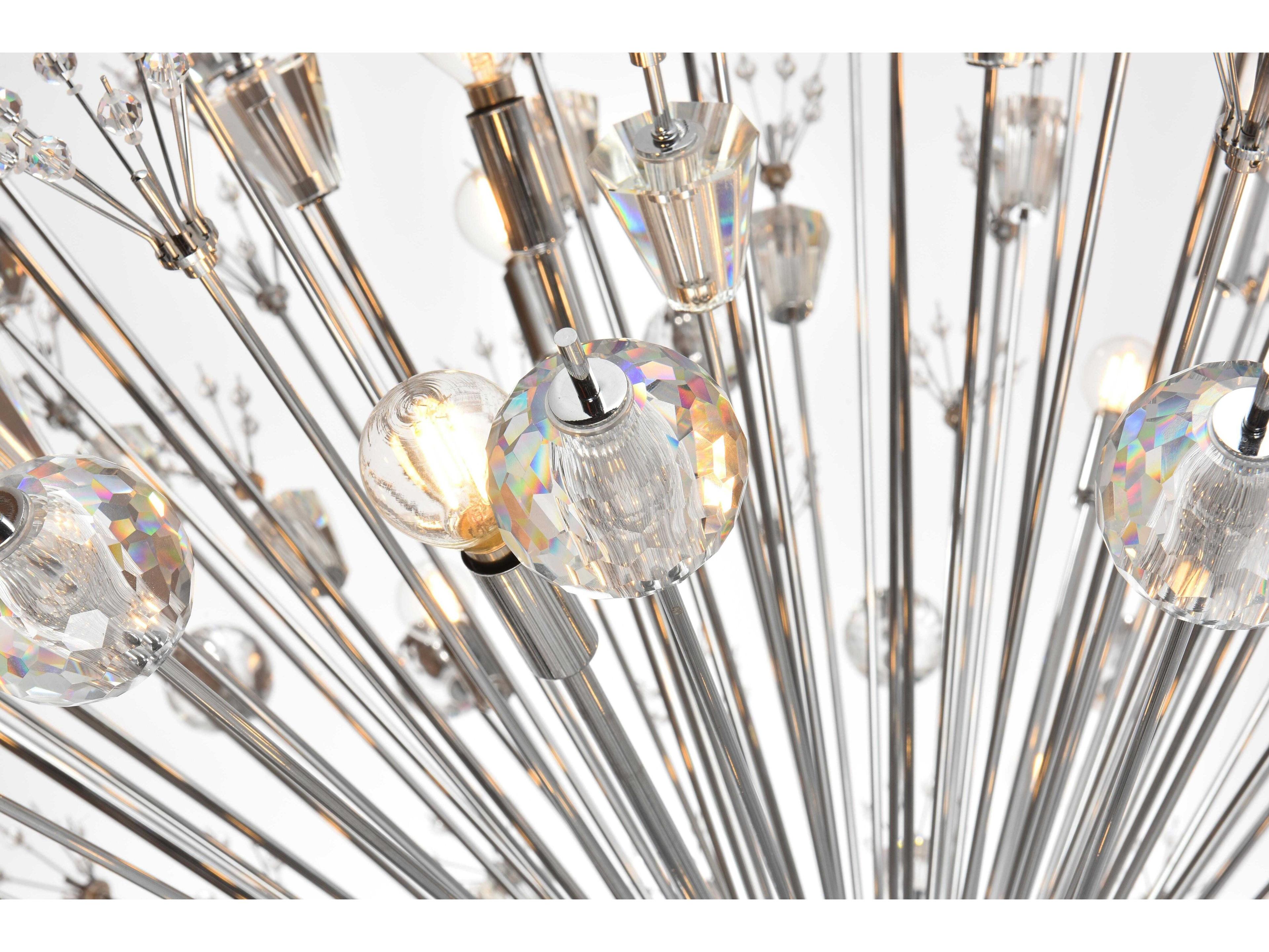 Elegant Lighting Vera 34-Light Chrome Sputnik Pendant