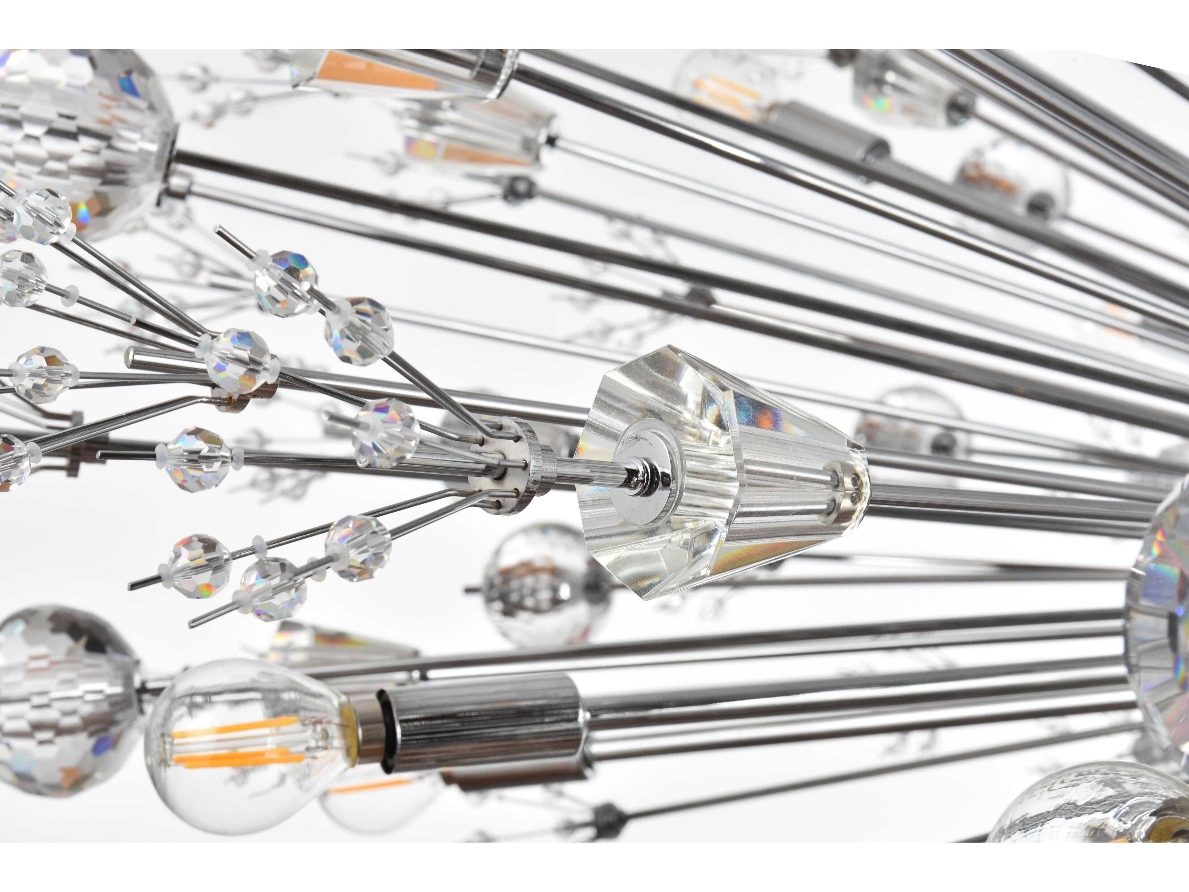 Elegant Lighting Vera 34-Light Chrome Sputnik Pendant