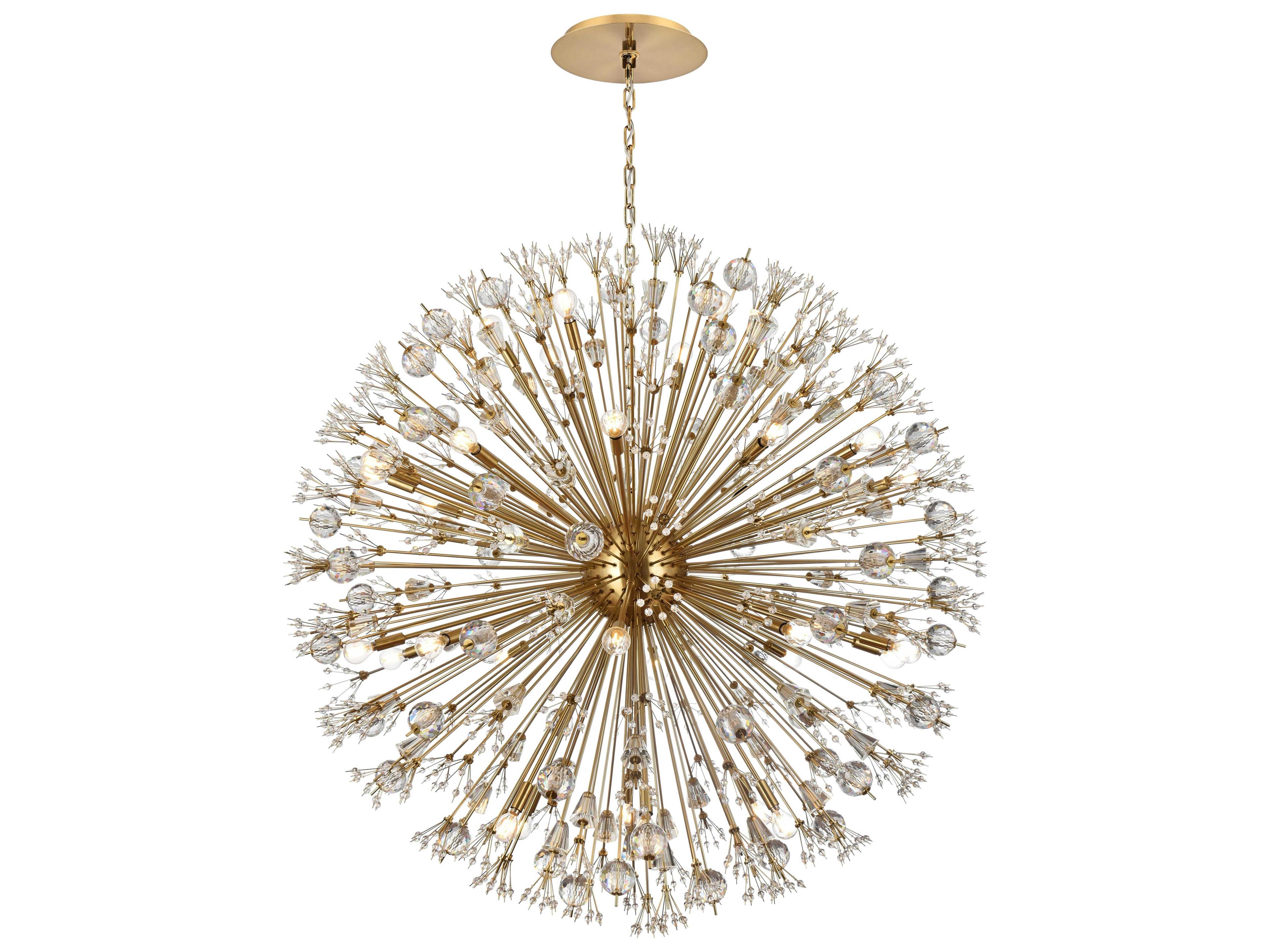 Vera 34-Light Gold Sputnik Pendant