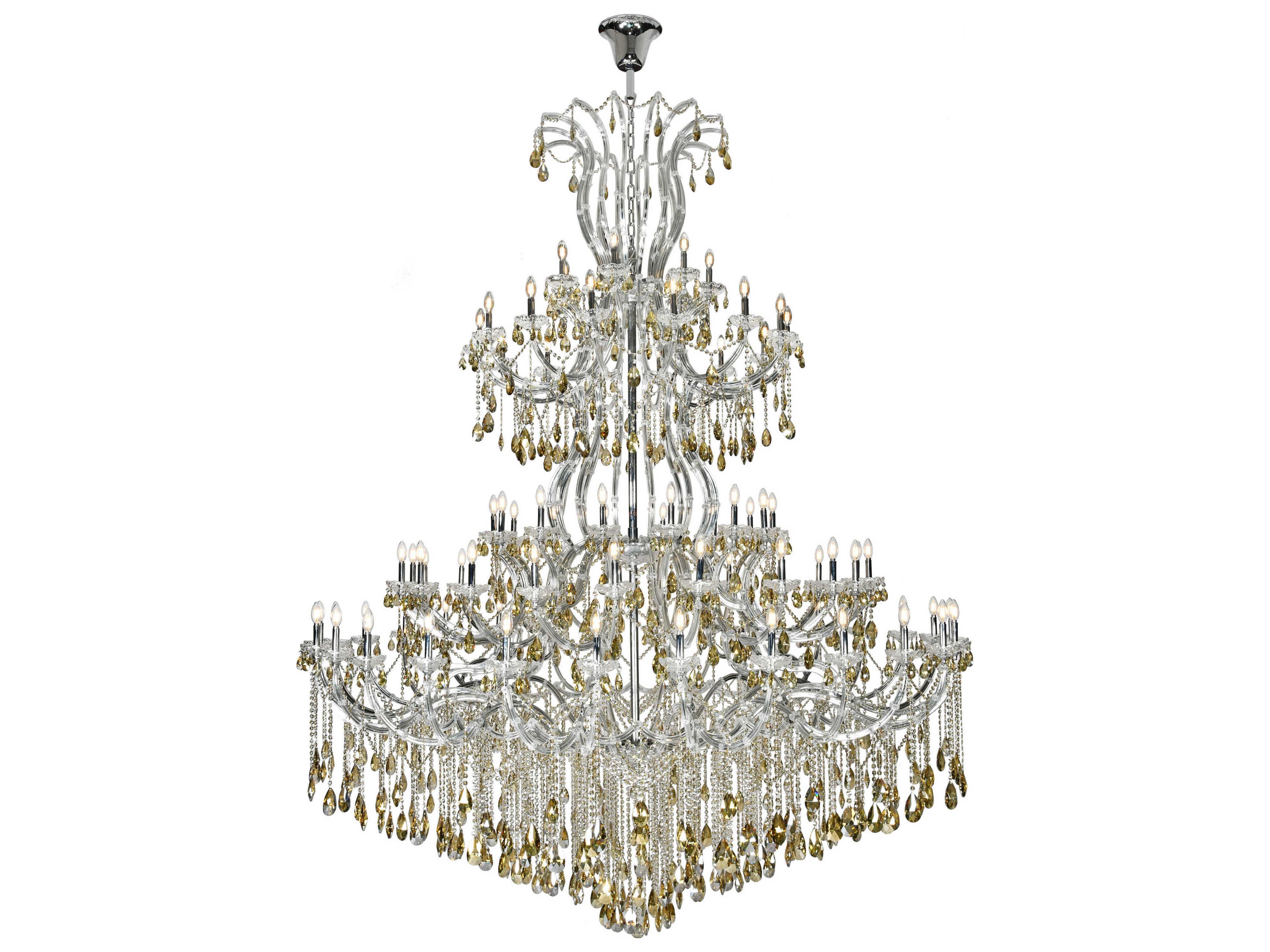 Elegant Lighting Maria Theresa 84-Light Chrome Clear Crystal Glass Candelabra Tiered Chandelier