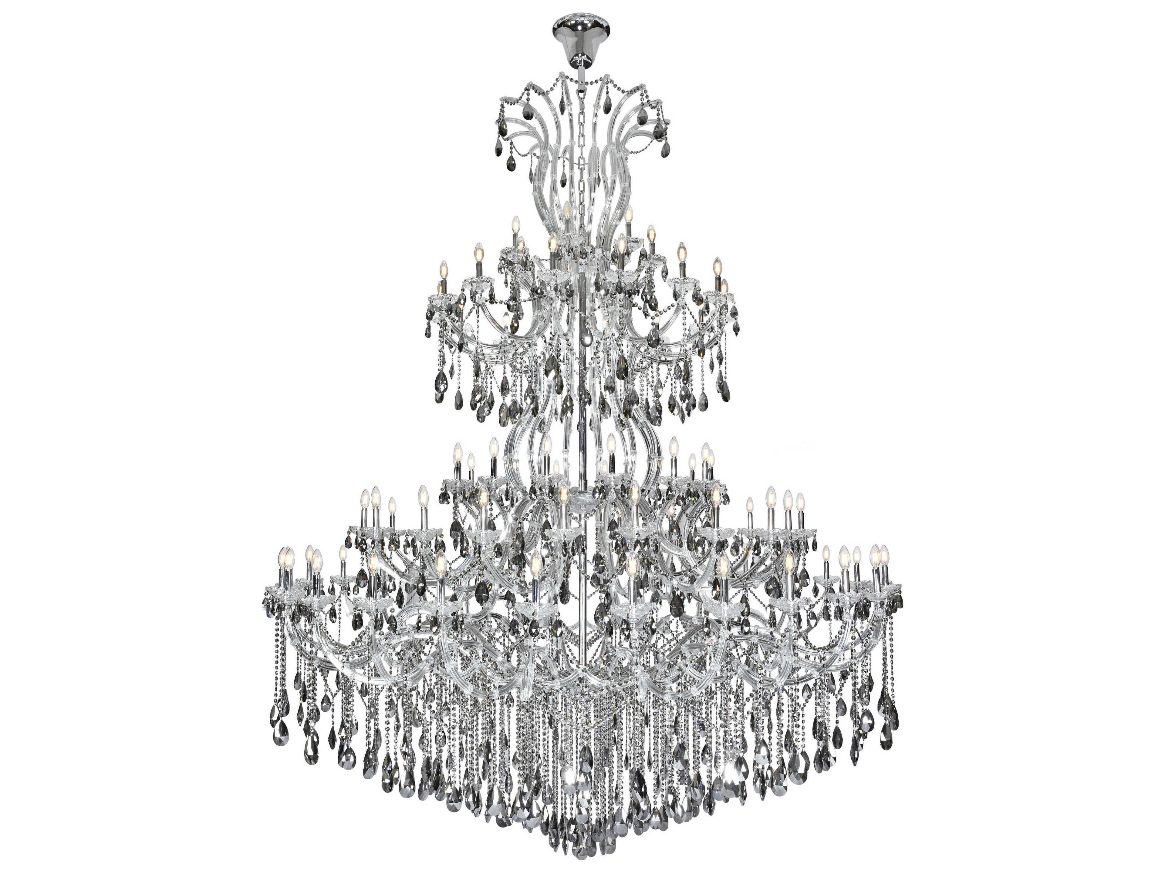 Elegant Lighting Maria Theresa 84-Light Chrome Clear Crystal Glass Candelabra Tiered Chandelier