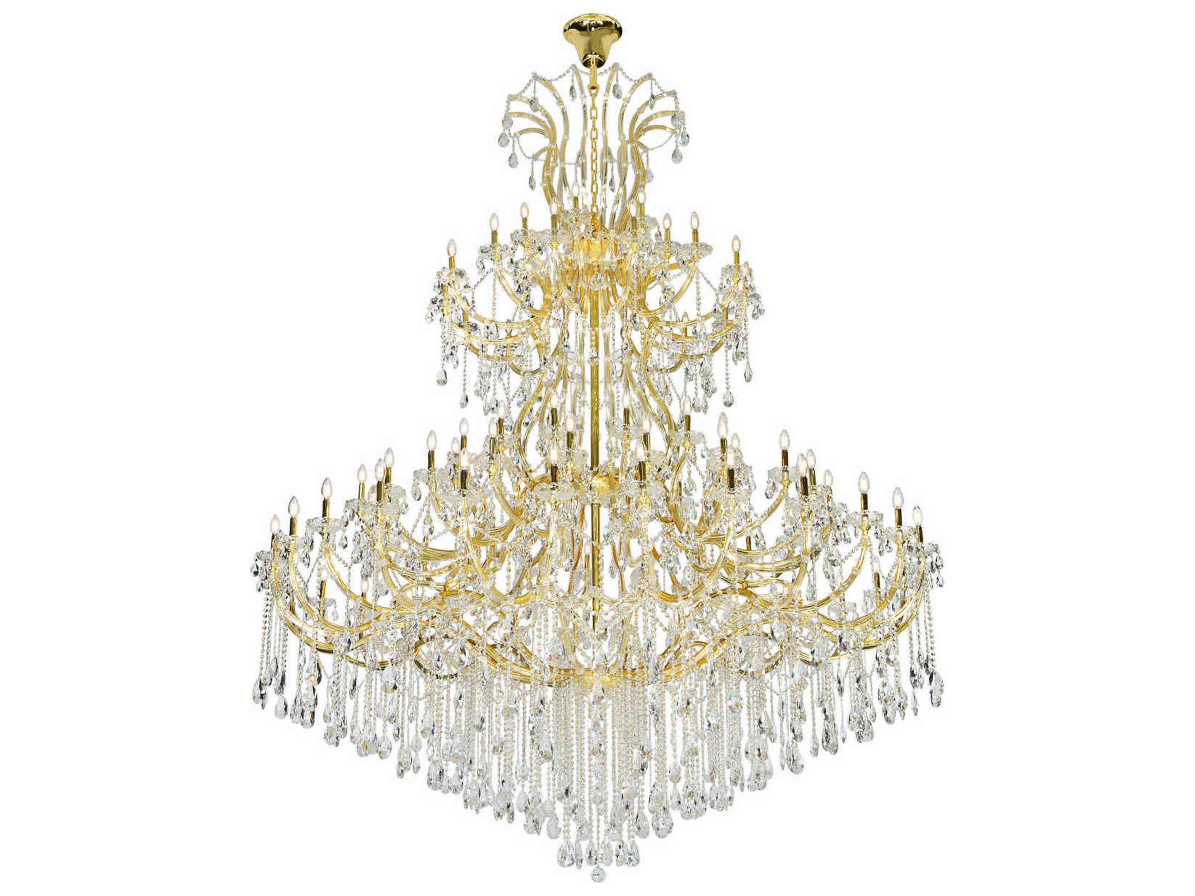Elegant Lighting Maria Theresa 84-Light Gold Clear Crystal Glass Candelabra Tiered Chandelier