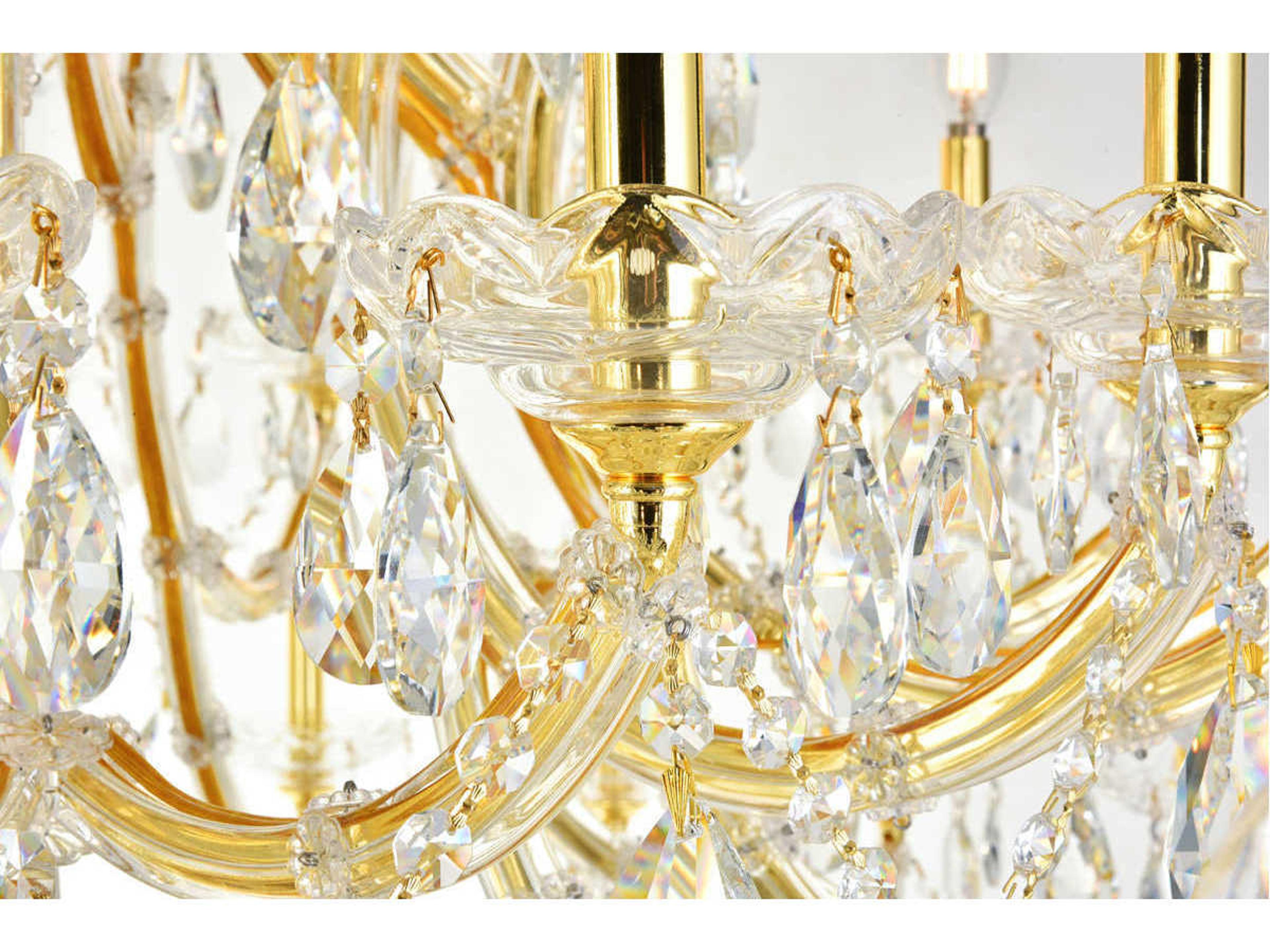 Elegant Lighting Maria Theresa 84-Light Gold Clear Crystal Glass Candelabra Tiered Chandelier