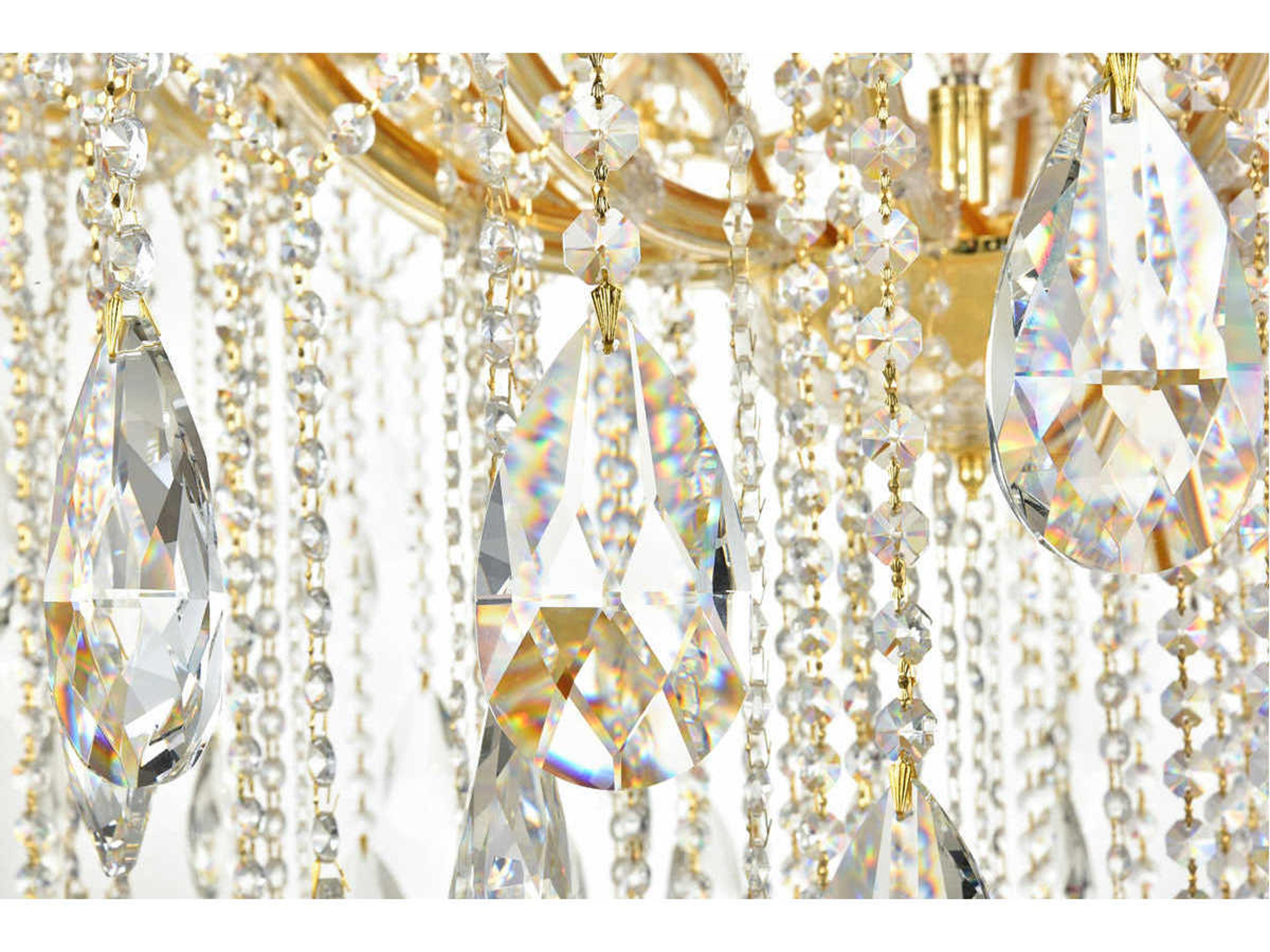 Elegant Lighting Maria Theresa 84-Light Gold Clear Crystal Glass Candelabra Tiered Chandelier