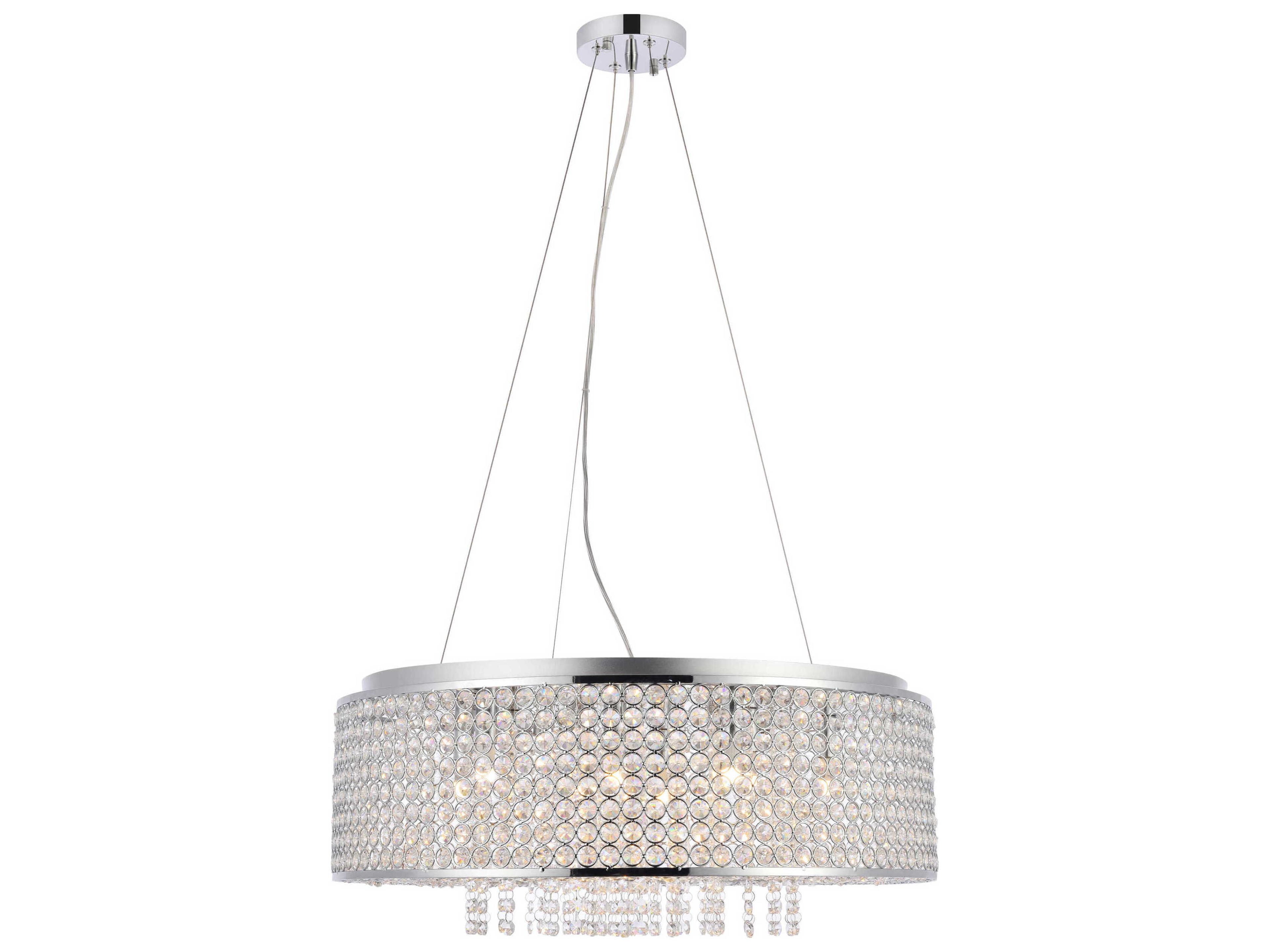 Amelie 10-Light Chrome Crystal Pendant