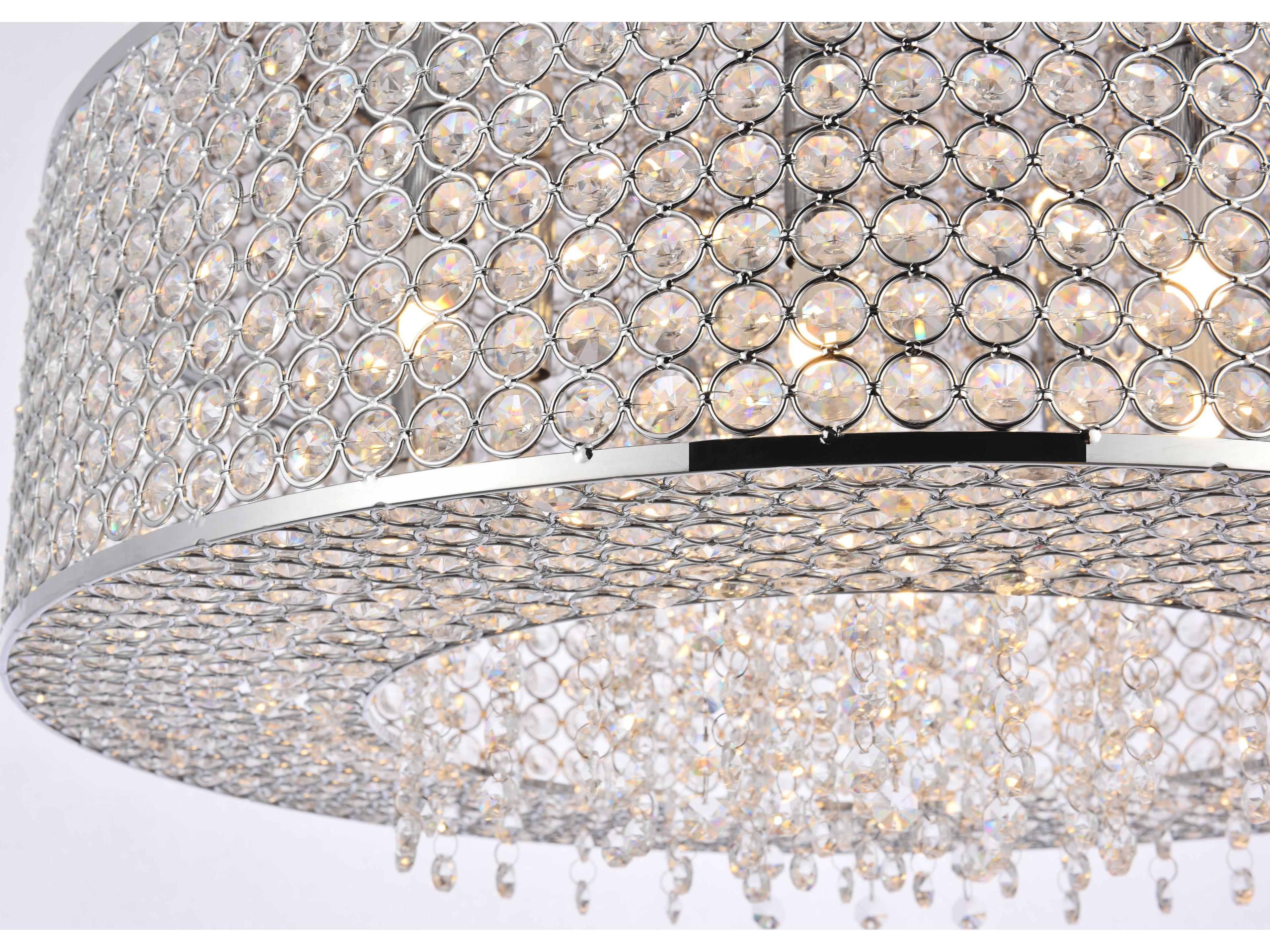 Elegant Lighting Amelie 10-Light Chrome Crystal Pendant