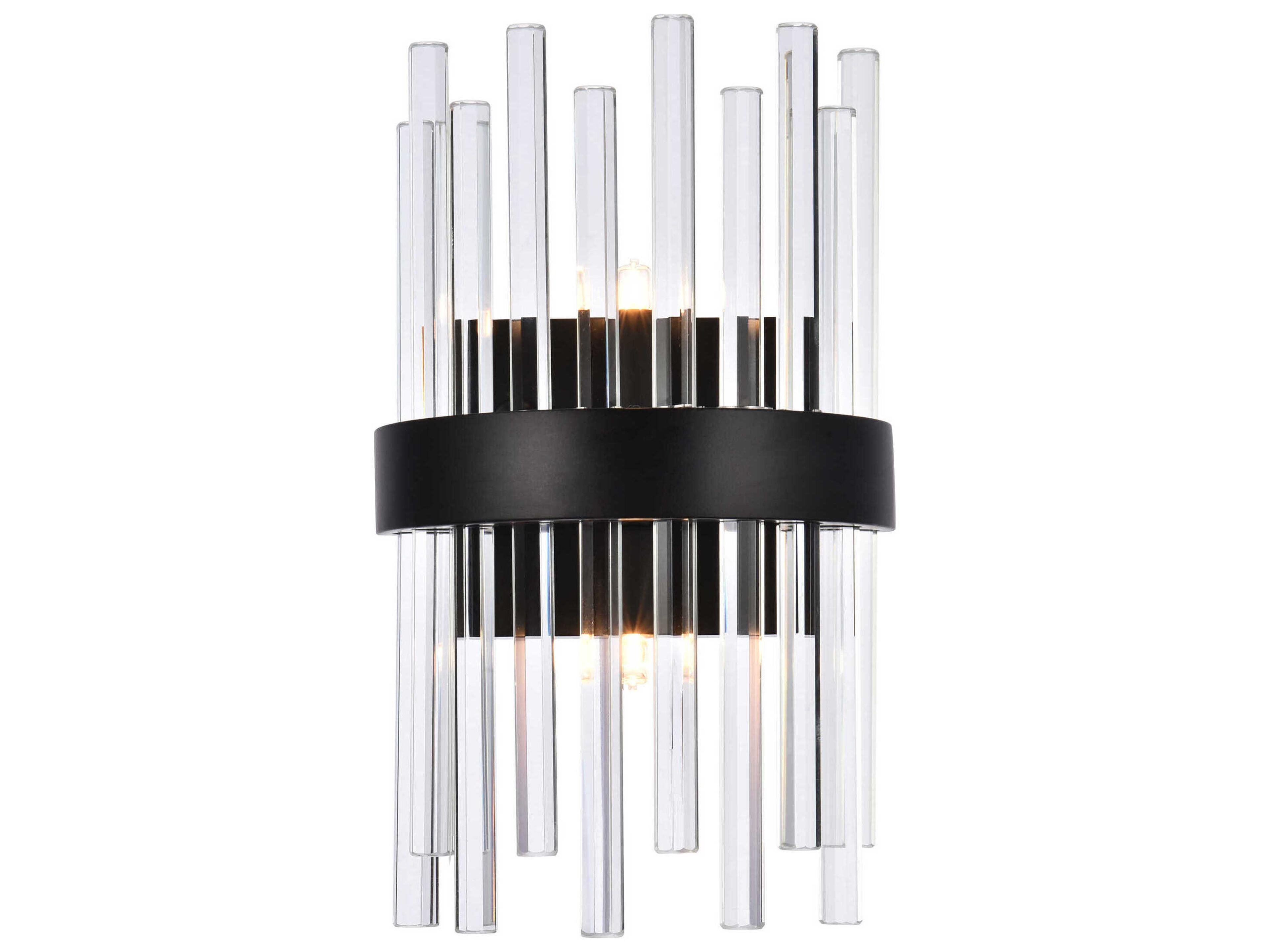 Dallas 2-Light Black Crystal Wall Sconce