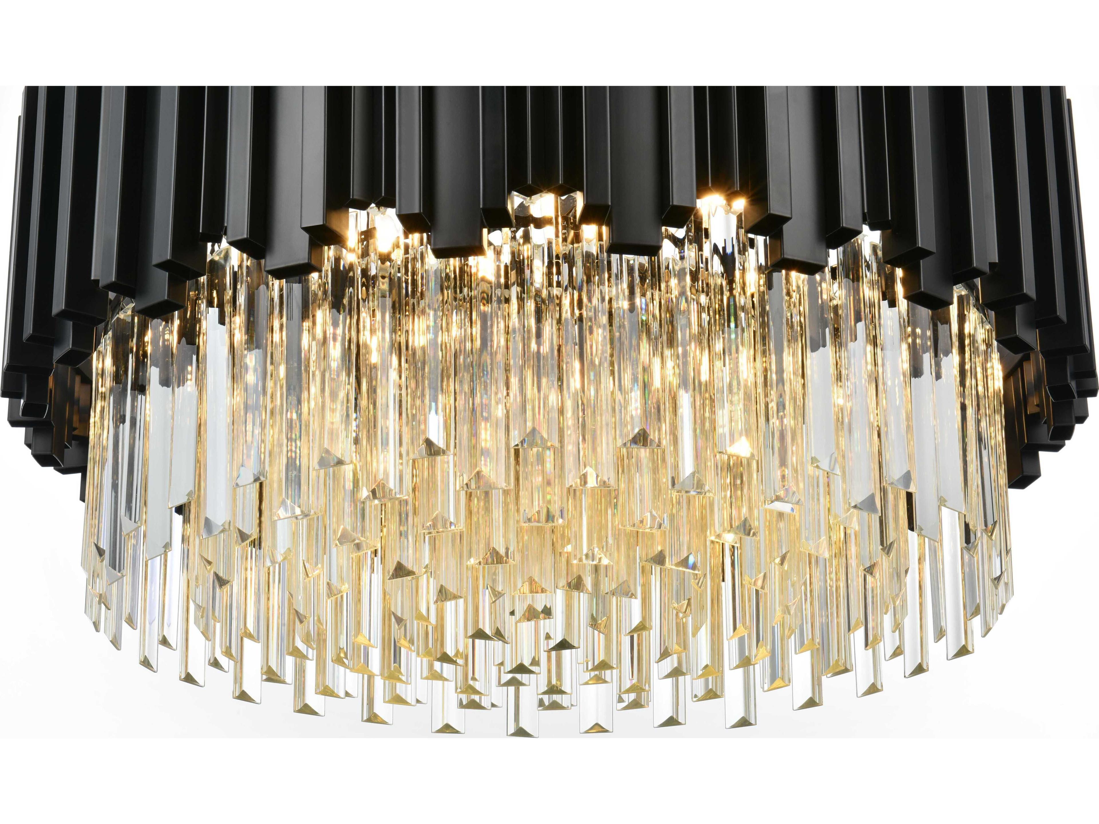 Elegant Lighting Willow 8-Light Black Drum Chandelier